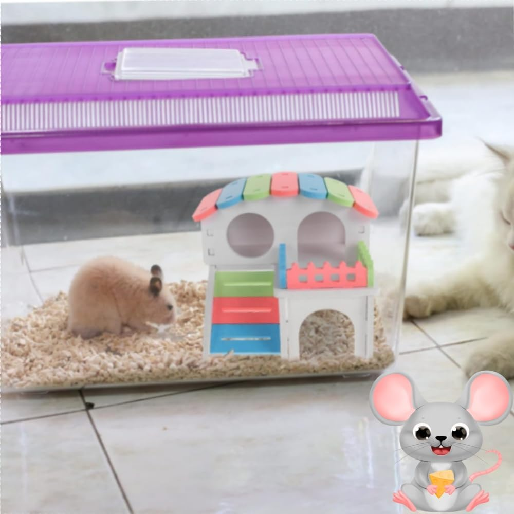 DACUAN Hamster House, Rat Hideout Mouse Hideouts Toys Hamster Sleep Bed Chinchillas Hut Hamster Houses Small Animal Shelter Mouse Cage Guinea Pig Hide Guinea Pig House Hamster Nest Rat House PVC image number 4