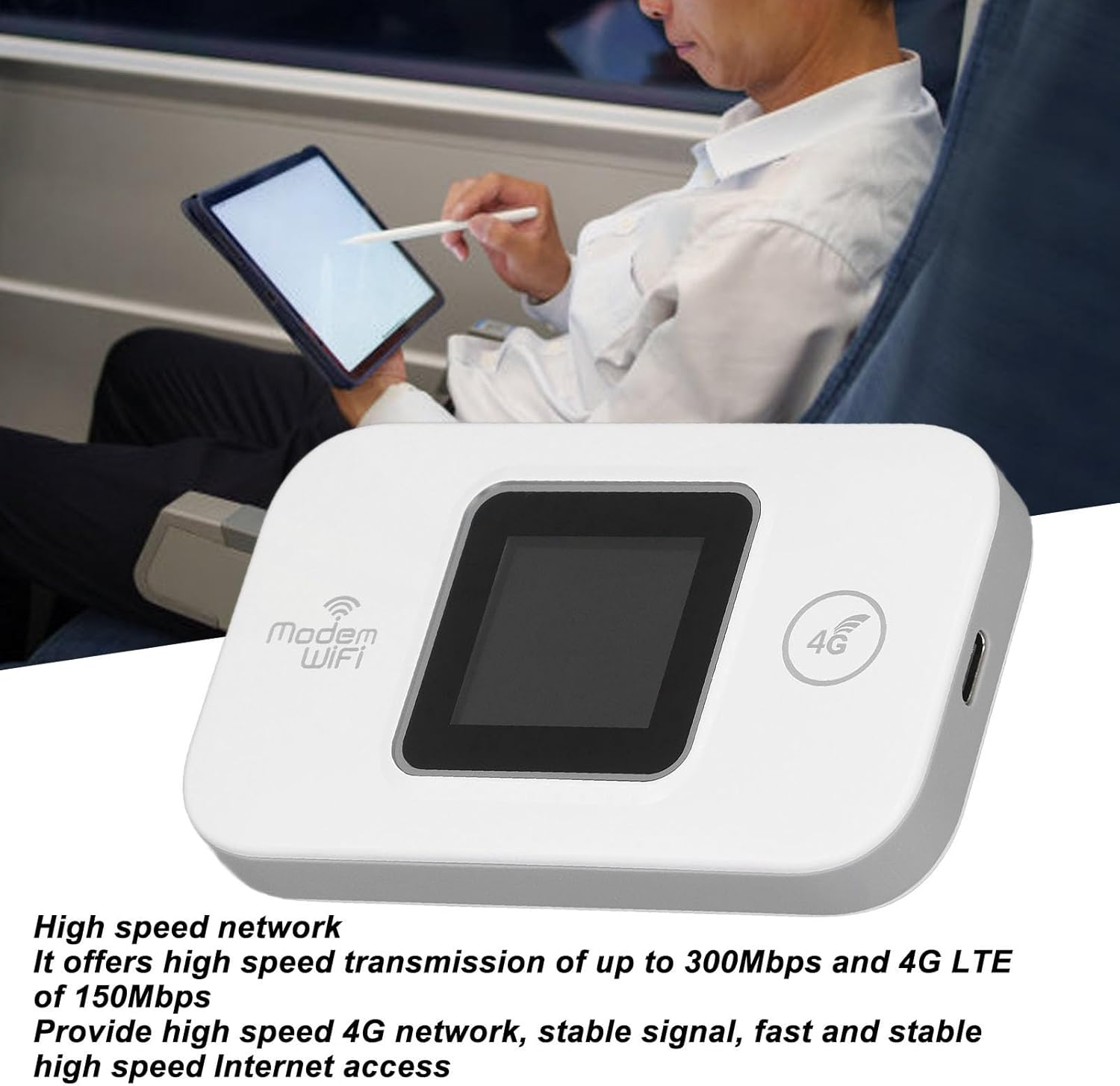 4G LTE Router, Unlocked 5G Mobile Wifi Hotspot,Portable Wifi Hotspot for Travel,Hotspot Device Support B1 B3 B7 B8 B20 B38 40 41,Support 10 Devices to Connect,Europe Asia Version image number 4