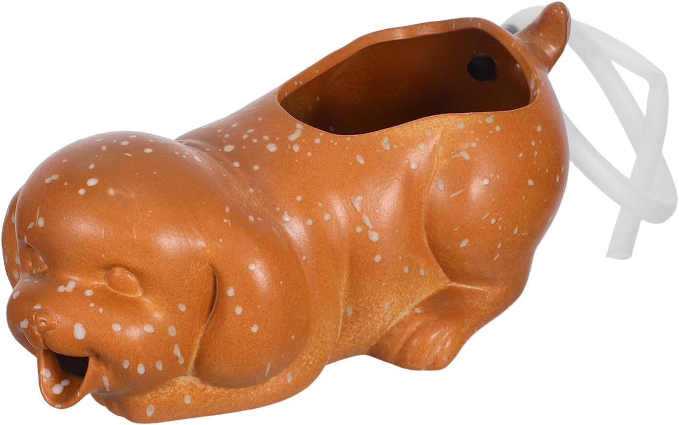 Ceramic Puppy Fountain Decor Water Feature Fish Tank Sculpture for Indoor Outdoor Garden Planter Enhances Aquatic Activity with Natural Filtration