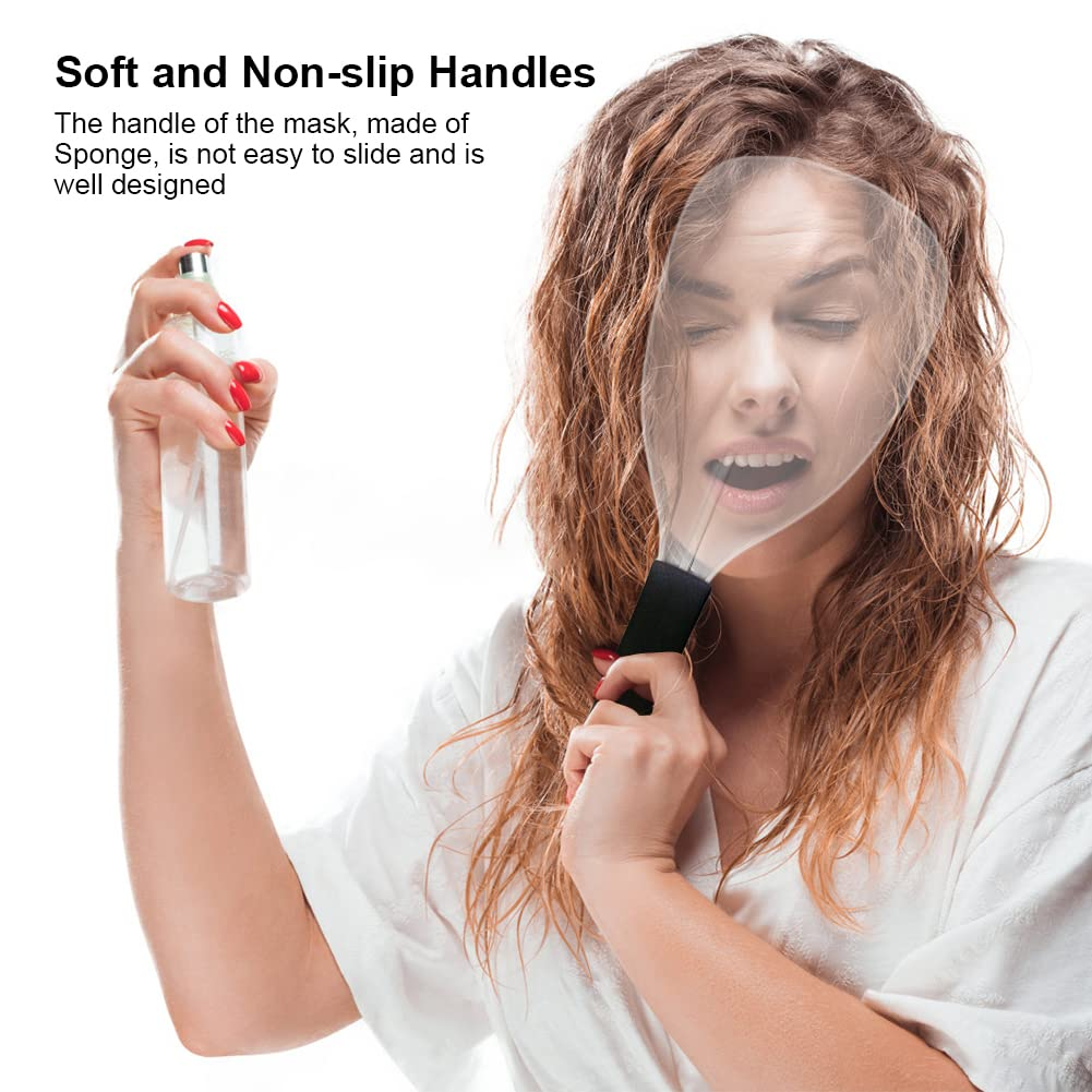 3Pcs Face Shield for Hairspray,Plastic Pro Barber Faces Shield,Handheld Hairspray Face Shields,Reusable Faces Protective Cover for Hairdressing Hair Stylist Cutting Dust Makeup Protector (Color:Clear) image number 3
