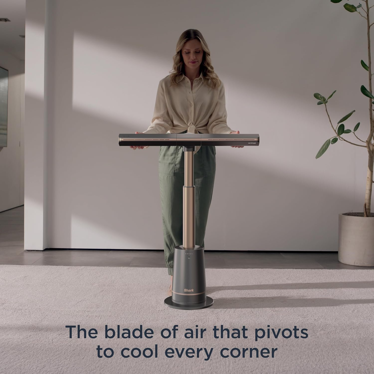 Shark Turboblade Bladeless Tower Fan, Charcoal image number 1