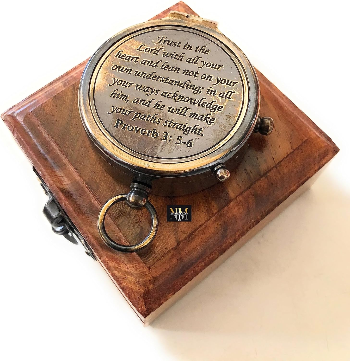 Trust in the Lord Engraved Compass, Proverbs 3: 5-16 Graduation Gift, Compass with Stamped Leather Case, Camping Compass, Boating Compass, Confirmation Gift Ideas, Religious Gifts, Missionary Gifts image number 6