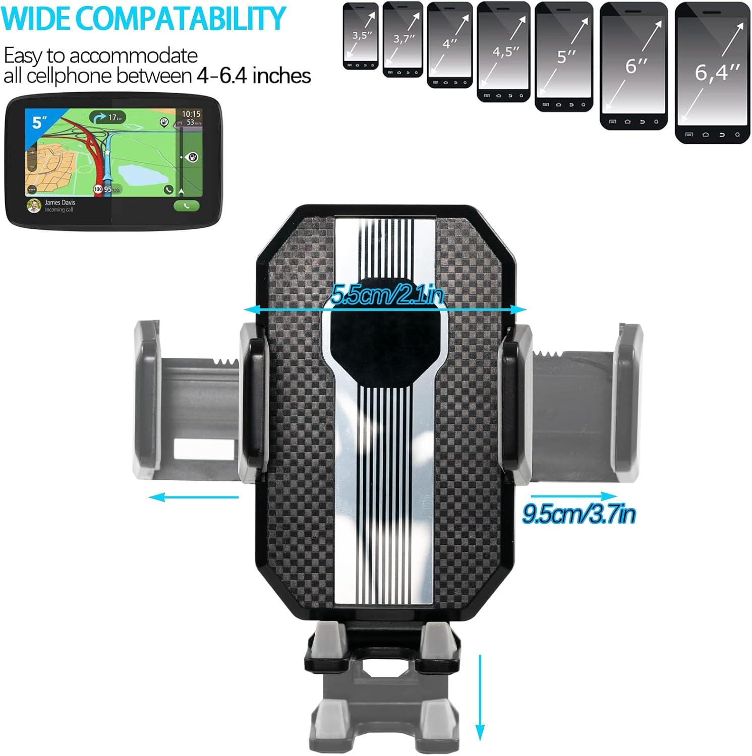 AUTOXBERT Car Phone Holder Mount Suction Cup Universal Mobile Phone Holder for Car Windscreen Dashboard Window 360 Degree Adjustable Compatible with Iphone Pro Max Samsung Etc All 4-7 Inches Screen