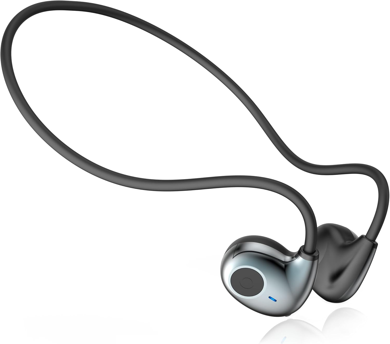 Echlife J077 A805 Ultra Lightweight 13G Open Ear Earphones, Air Conduction, Non-Blocking, Bluetooth 5.3 AAC ENC Call Noise Canceling, Wireless Earphones, Comfortable Fit, Built-In, White