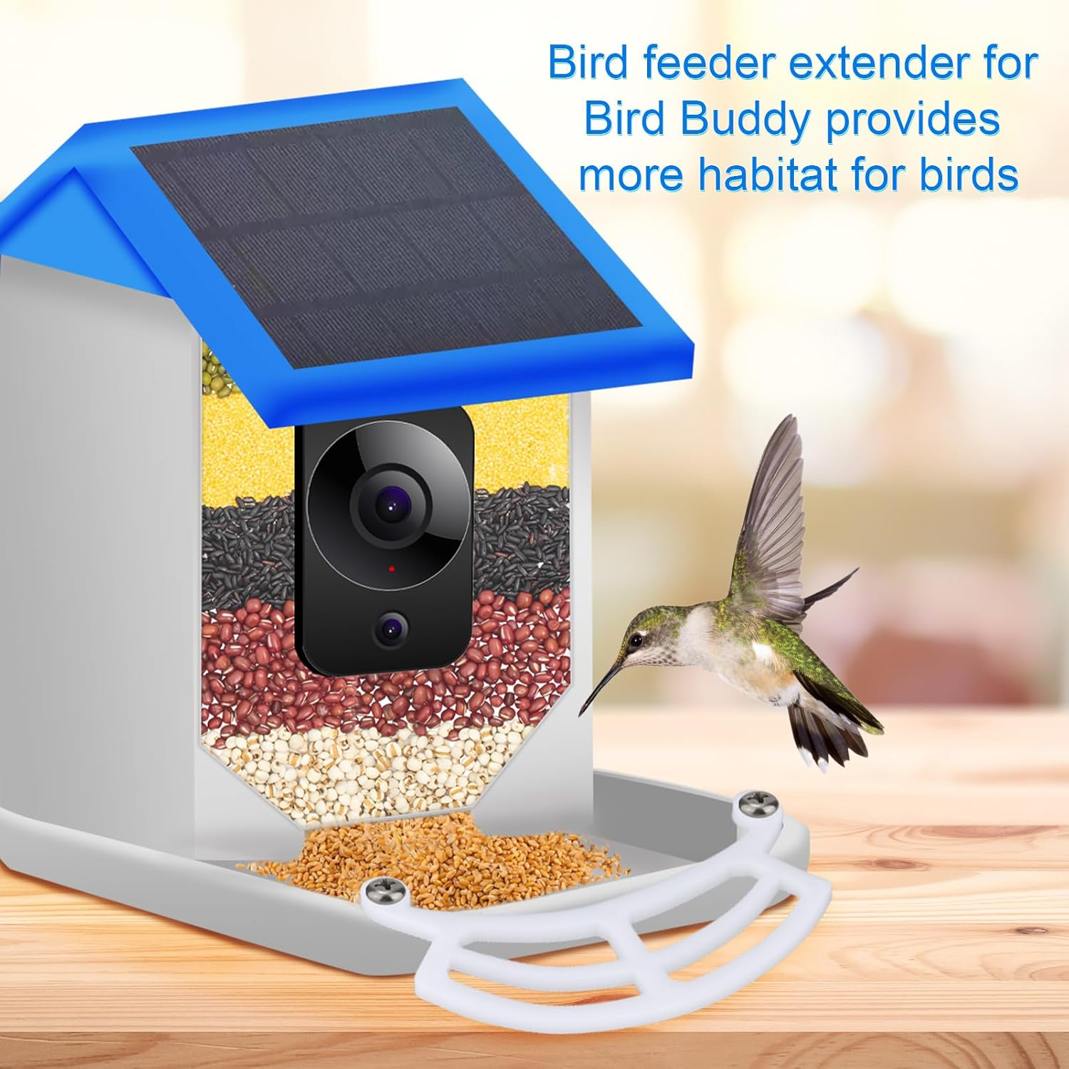 Bird Perch Extension, 5.31X1.57X0.2In Bird Feeder Perch Extender with Screws Bird Feeder Accessories Compatible with Bird Buddy Bird Feeder (White)