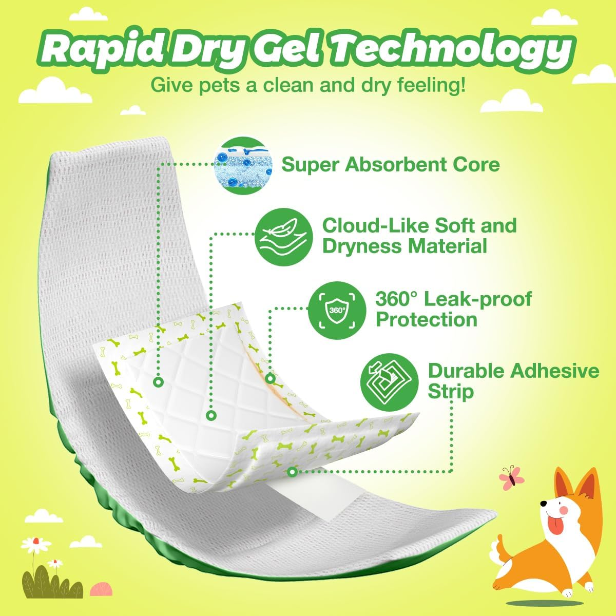 Dono Dog Nappies for Male and Female Dogs, Ultra Absorbent, Pack of 150