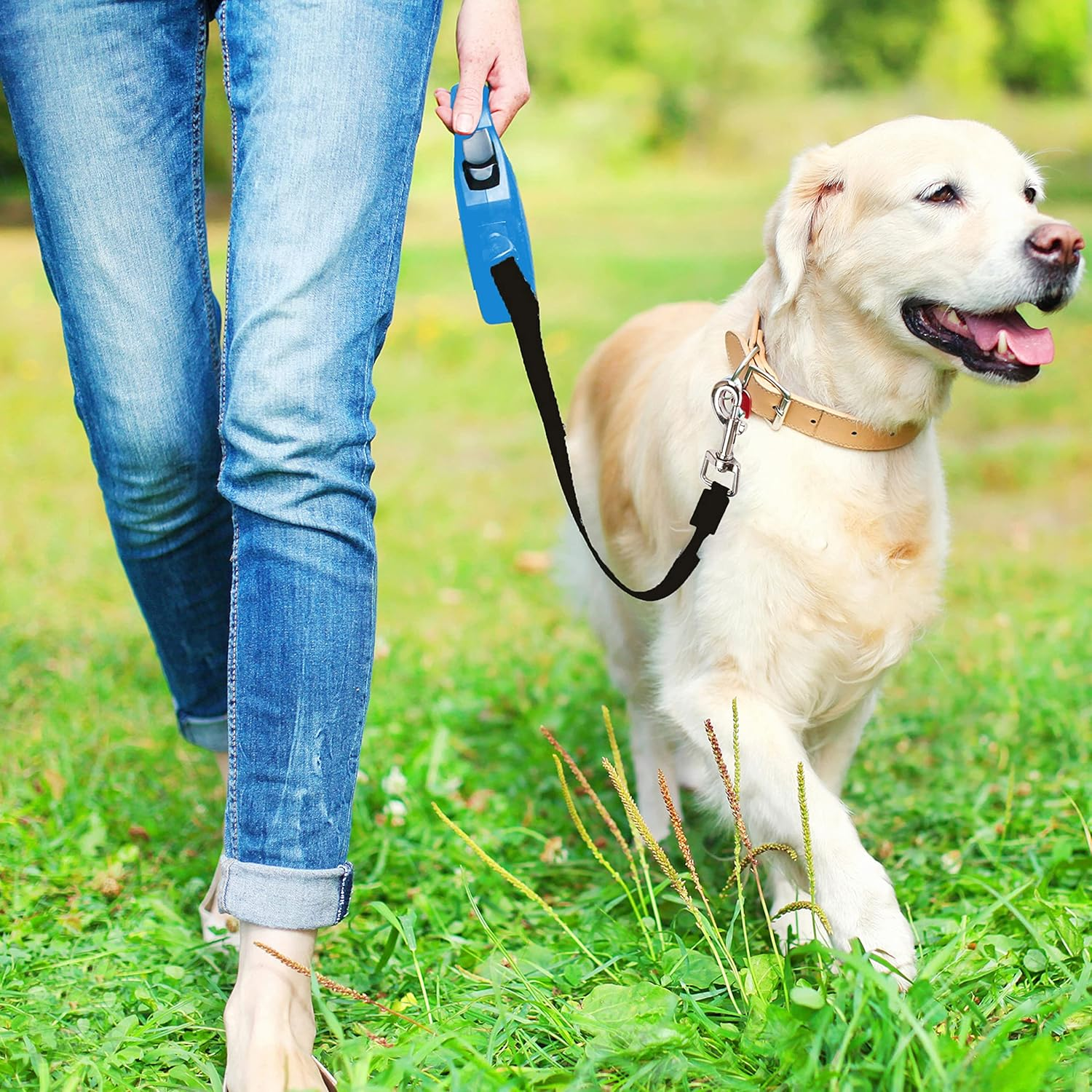 Retoo Retractable Dog Lead 3 M for Small and Large Dogs, Flexible Band for Right Walks, Dog Leash, Comfortable Handle, Belt Lead, Robust Extendable Lead for Walking, Roll Lead, High-Quality Lead image number 1