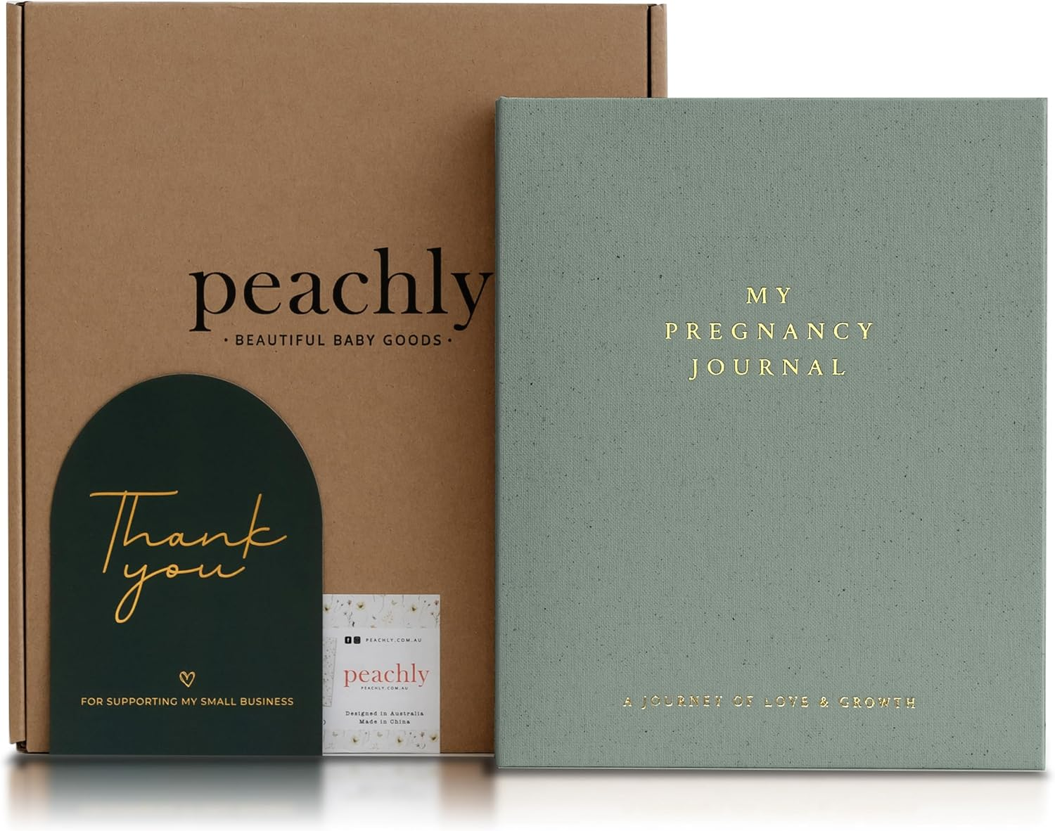 Peachly Pregnancy Journal - Linen Pregnancy Book to Capture Every Milestone - Pregnancy Must Haves - Baby Book Keepsake Pregnancy Journals for First Time Mothers and Experienced Mothers
