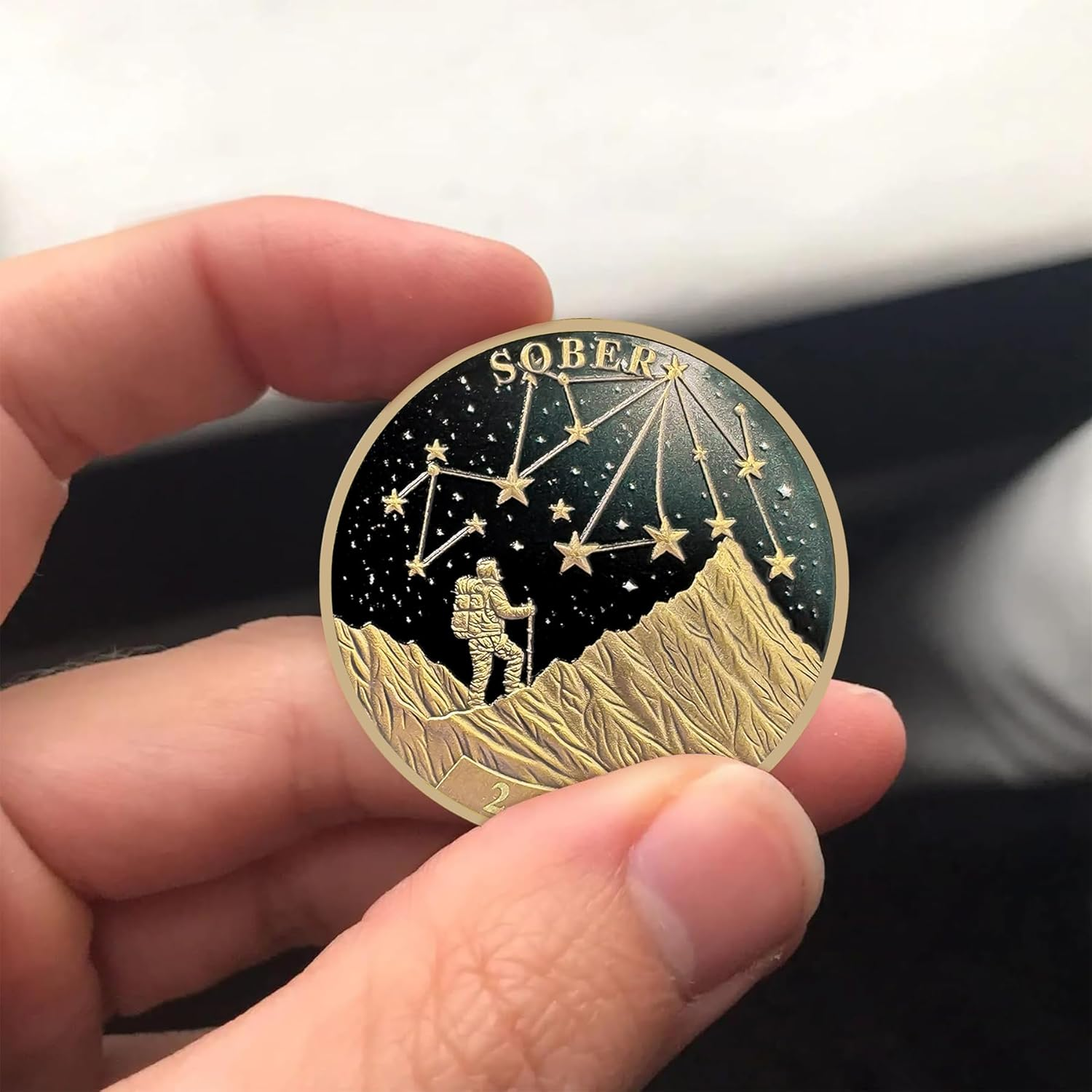 2 Year Sobriety Coin Gifts | Pathfinder Starry AA Coin - HA AA Chip Medallion with Inspirational Quote | Narcotics Alcoholics Anonymous Gifts for Anniversary Month & Year for Men & Women in Recovery image number 5