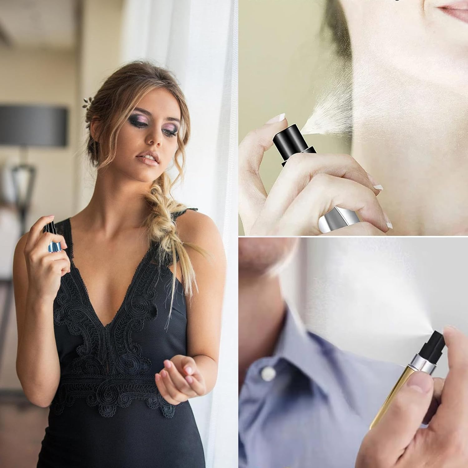 Home Harbor Pack of 4 Perfume Atomisers 5 Ml, Travel Mini Portable Perfume Bottles, Atomiser Pocket Atomiser, Empty Spray Bottle with Window, Spray Bottles for Air Travel image number 5