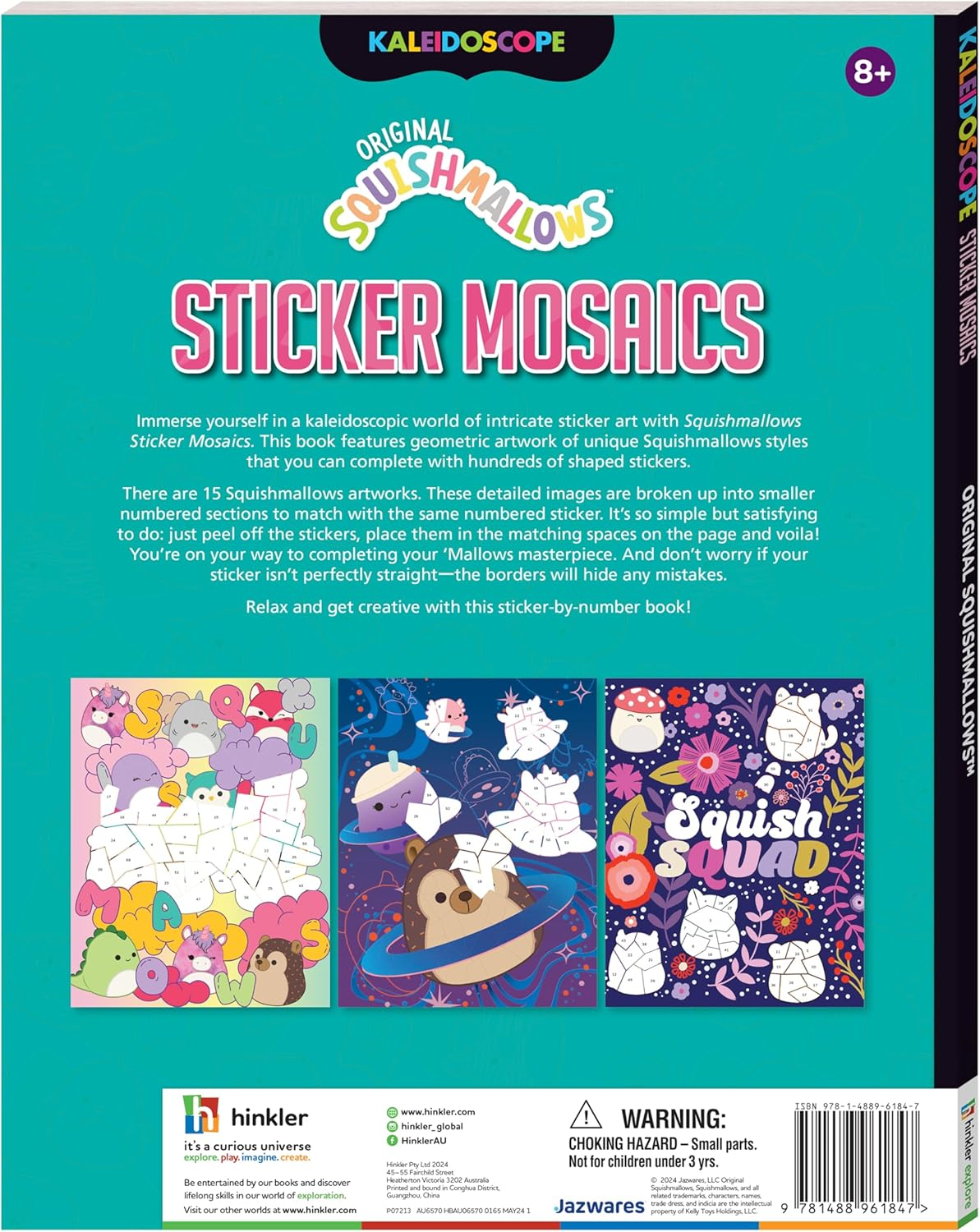 Kaleidoscope Sticker Mosaics Squishmallows &ndash; Fun Sticker Mosaic Book Featuring Beloved Squishmallows &ndash; Perfect for Kids Aged 8-12