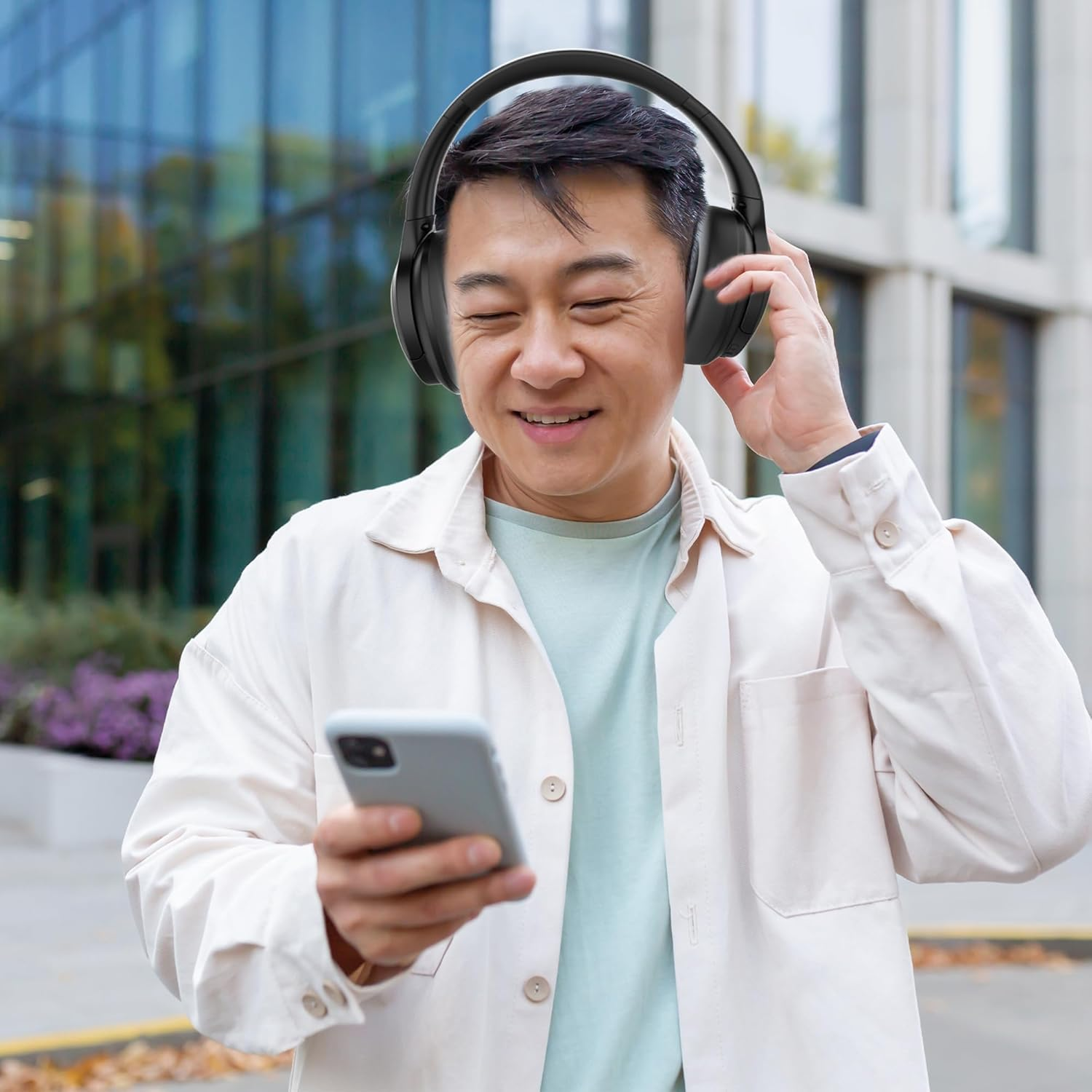 Laser ANC Bluetooth Headphones with 20-Hour Battery, Built-In Microphone, and 3.5Mm Audio Cable - Perfect for Smartphones, Tablets, and Laptops - Black image number 2