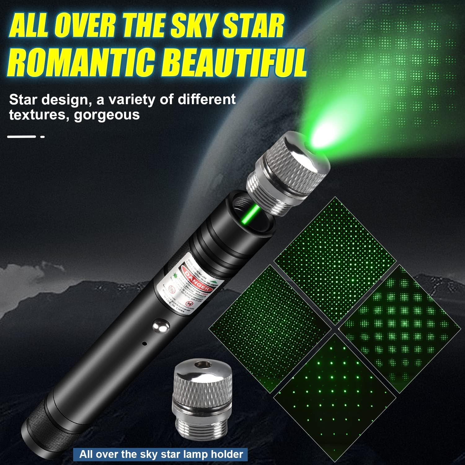 High Power Green Laser Pointer Rechargeable Flashlight with Laser Pointer Long Range Laser Pointer for Astronomy Construction and Outdoor Adventure image number 5