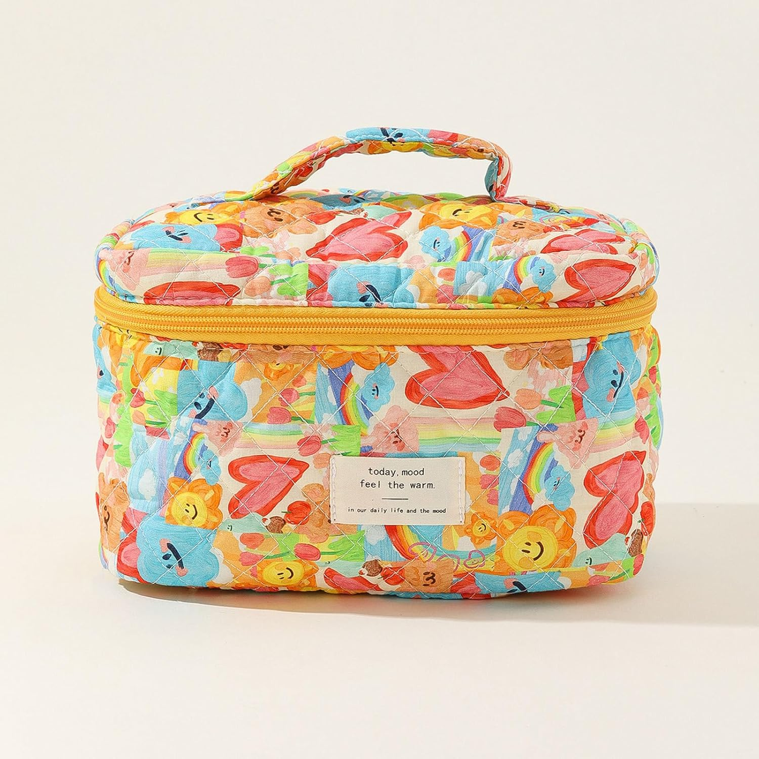 Flower Makeup Bag - 3 Quilted Cosmetic Pouches, Toiletry Tote, Travel Aesthetic Floral Pouch image number 6