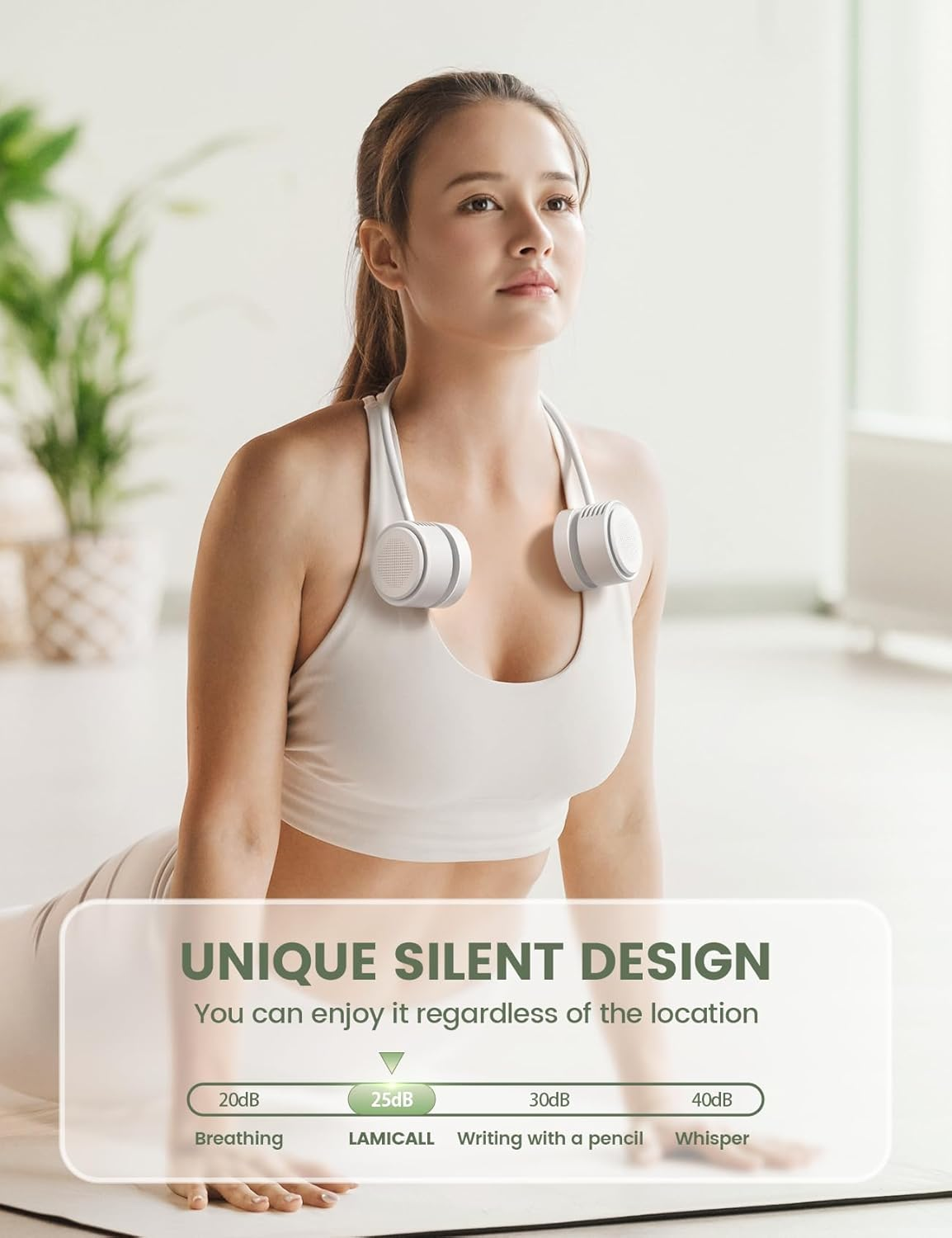 Portable Neck Fan, Hands Free Fans - Lightweight Comfortable 360&deg; Cooling Personal Fan, Upgrade Wearable Quiet Neckfan for Outdoor Indoor Travel, Fans Blow Cold Air, Battery USB Rechargeable, 3-Speeds