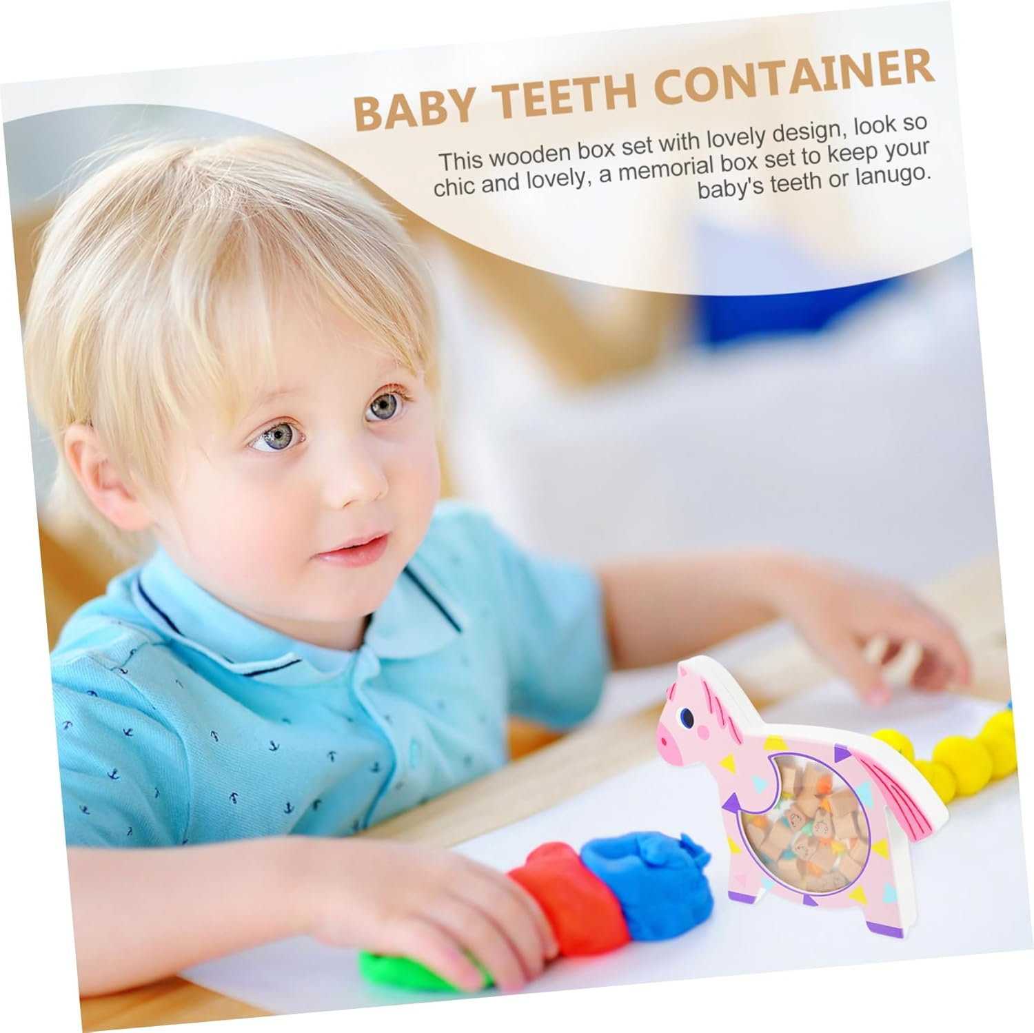 20Pcs Teeth Box with Lanugo Container and Storage Case Keepsake for Shower Cherish Childhood Memories Smooth and Safe Design for Boys image number 4