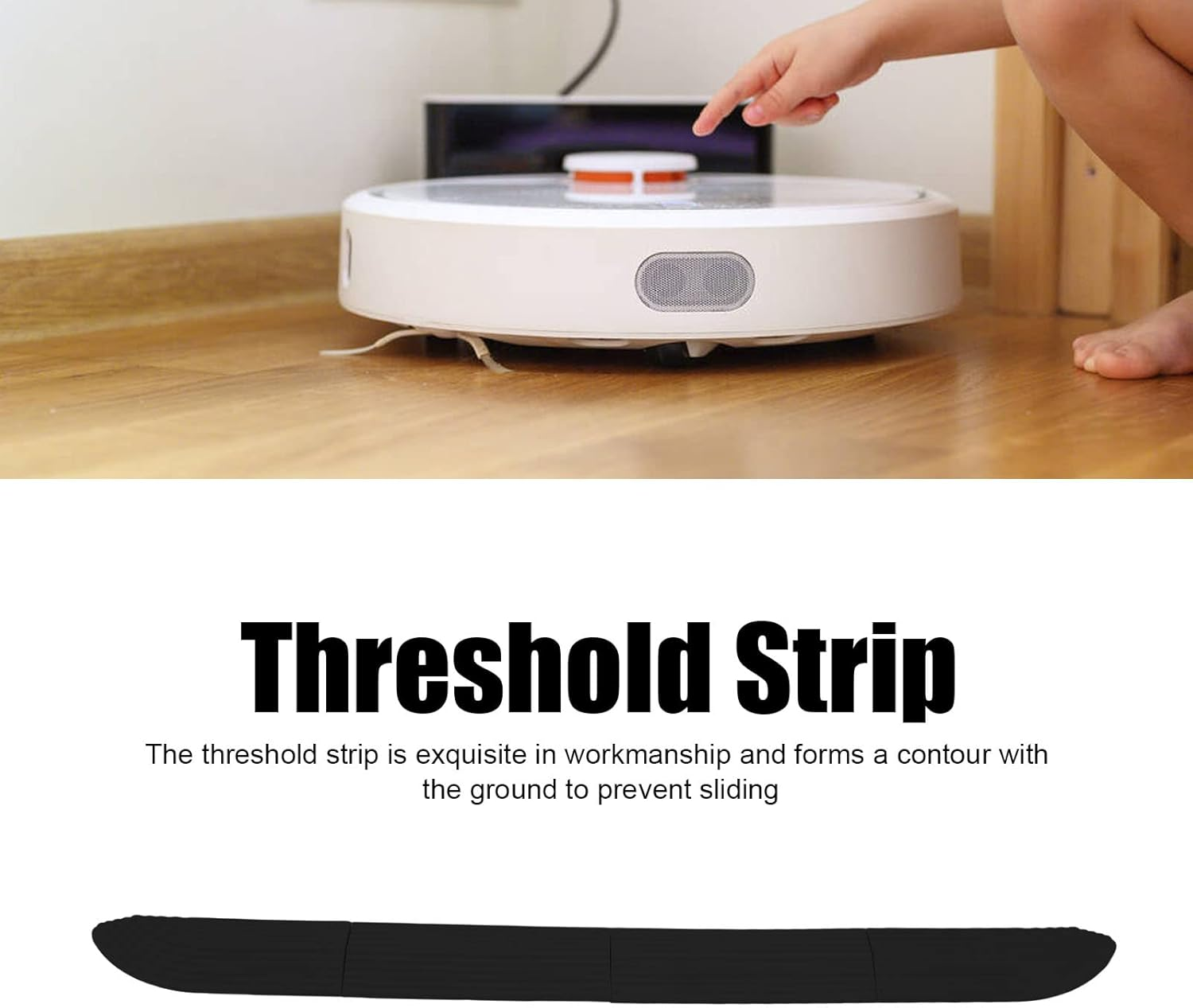 Rubber Wheelchair Threshold Strip Non Slip Threshold Ramp for Vacuum Cleaner Robot Durable Universal Door Sill for Sweepers, Electric Scooters, with Accessories & Parts - Grey image number 5