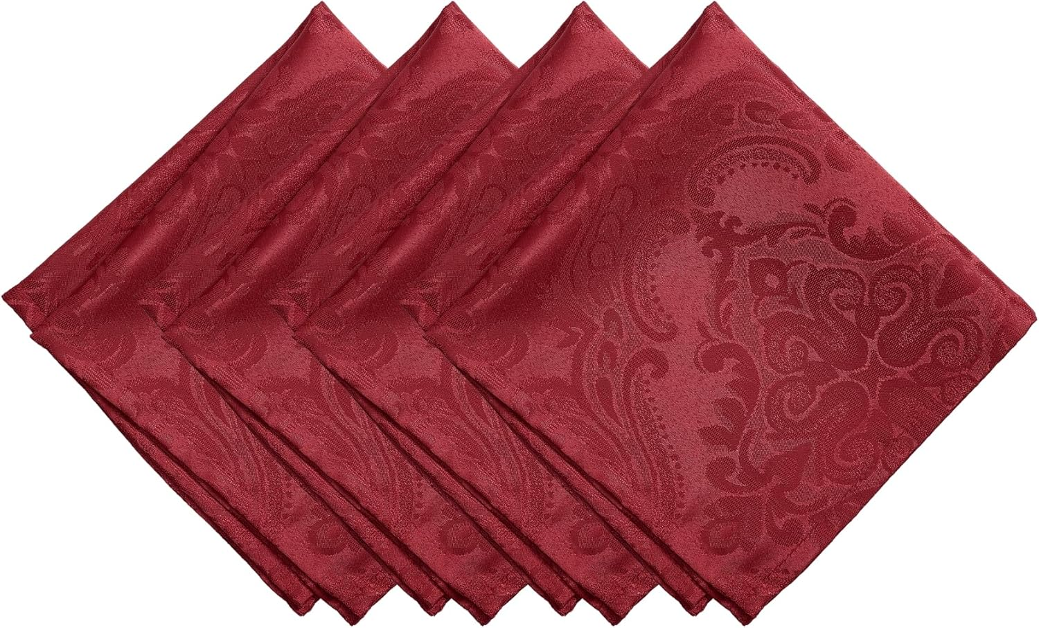 Elrene Home Fashions Caiden Elegance Damask Napkin Set of 4, 17" X 17", Black image number 3