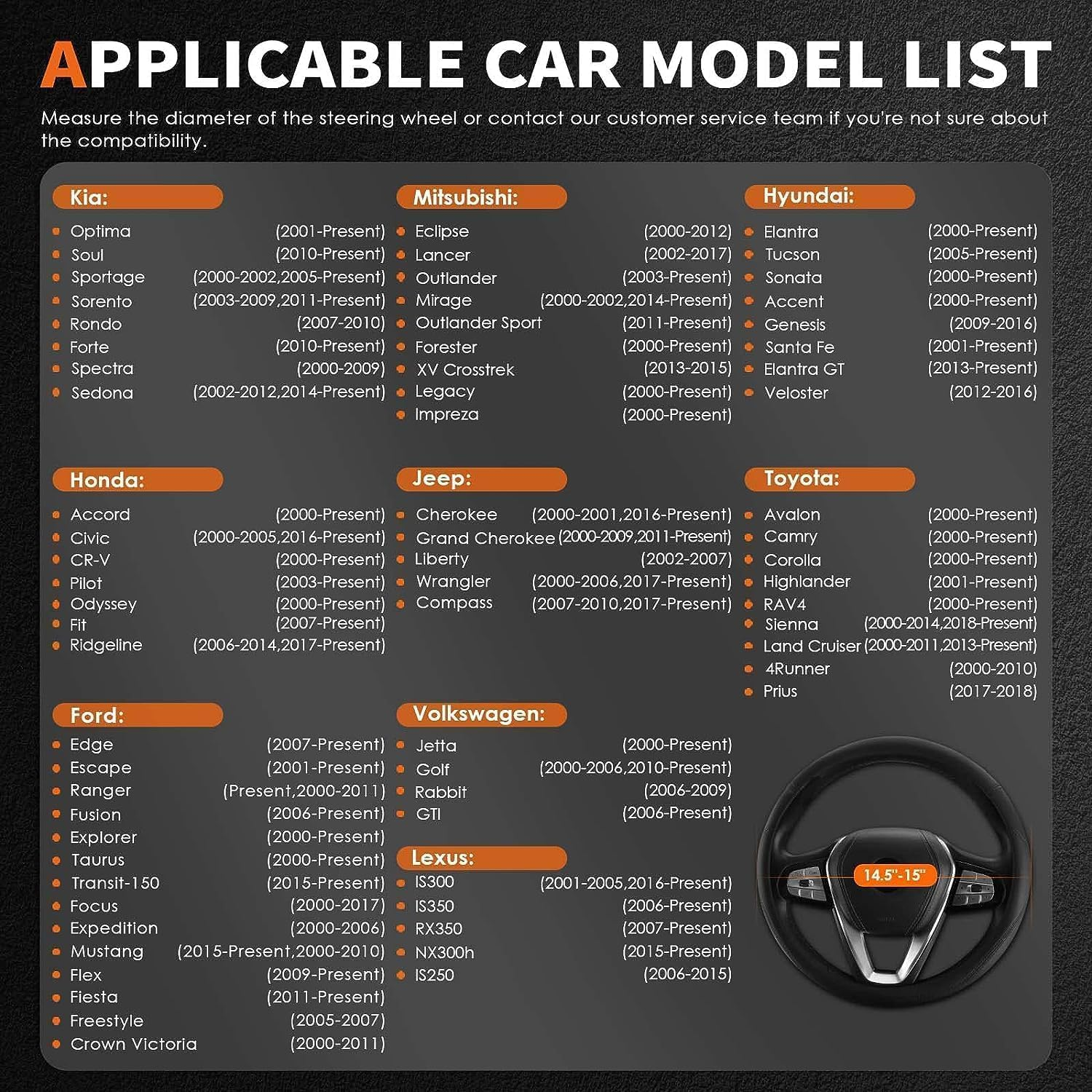 Car Steering Wheel Cover - Universal Car Accessory for Diverse Cars, Durable Leather Cover with Anti-Slip Lining, for Steering Wheel with a Diameter of 37-38Cm,Gray image number 1