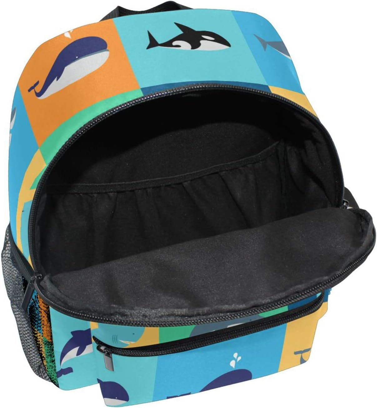 AIXIWAWA Cute Kids Backpack (Whale Dolphin Square) with Whistle Buckle, Mini Backpack for Boys and Girls Ages 3-8 image number 6
