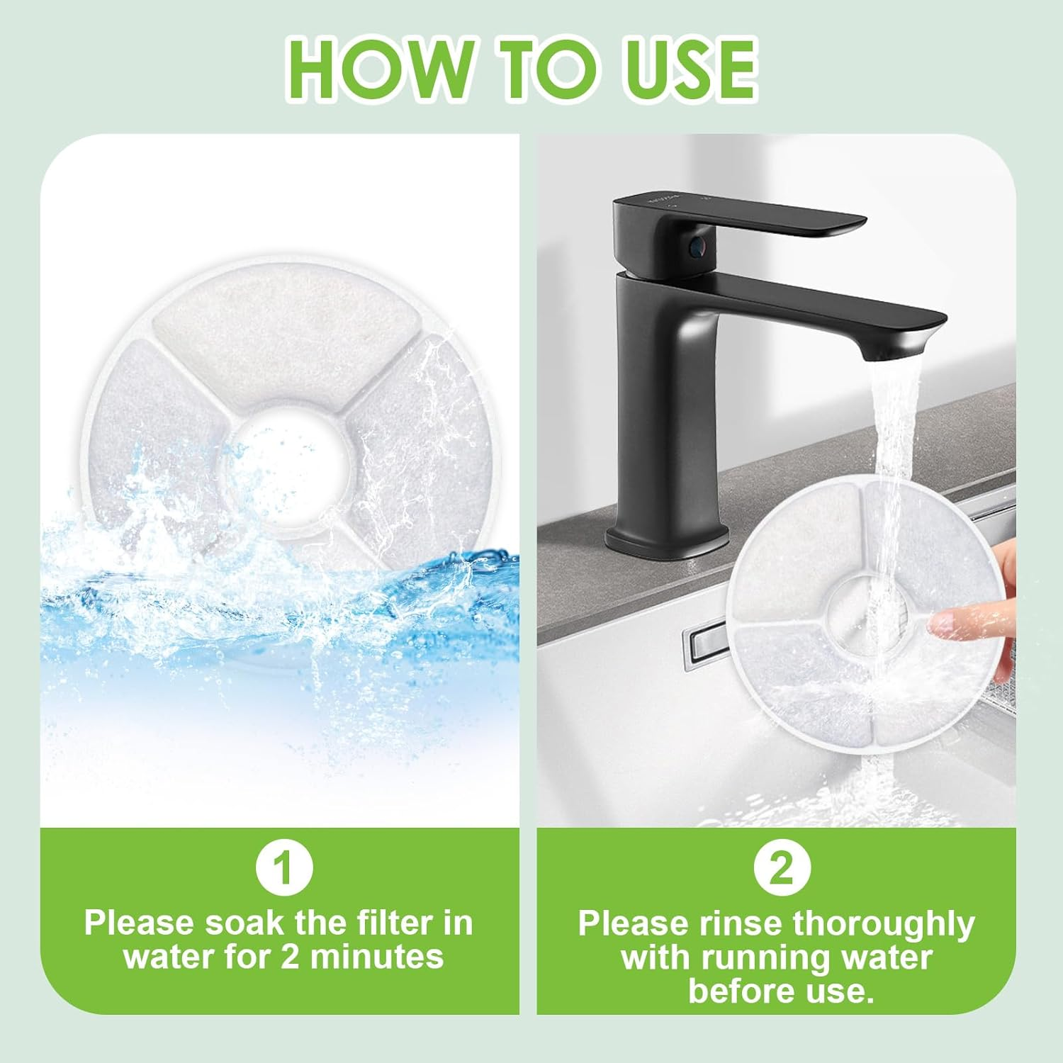 7 Pcs Cat Water Fountain Filter Replacement - Fountain Filter with Triple-Action Filtration System, Activated Carbon for Fresh & Clean Water, Compatible with Catit Flower Fountain, Petkit & More image number 1