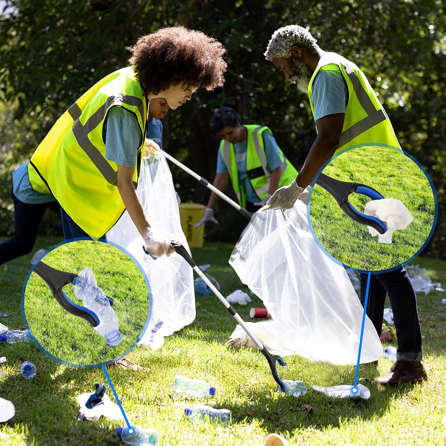2-Pack Grabber Tool, 32" Long Reacher Grabber Pickup Tool with Magnetic Tip, Trash Picker Grabber for Elderly Grab It Reaching Tool, Garbage Picker Upper, Litter Pick up Grab Tool, Claw Grabber Stick image number 6