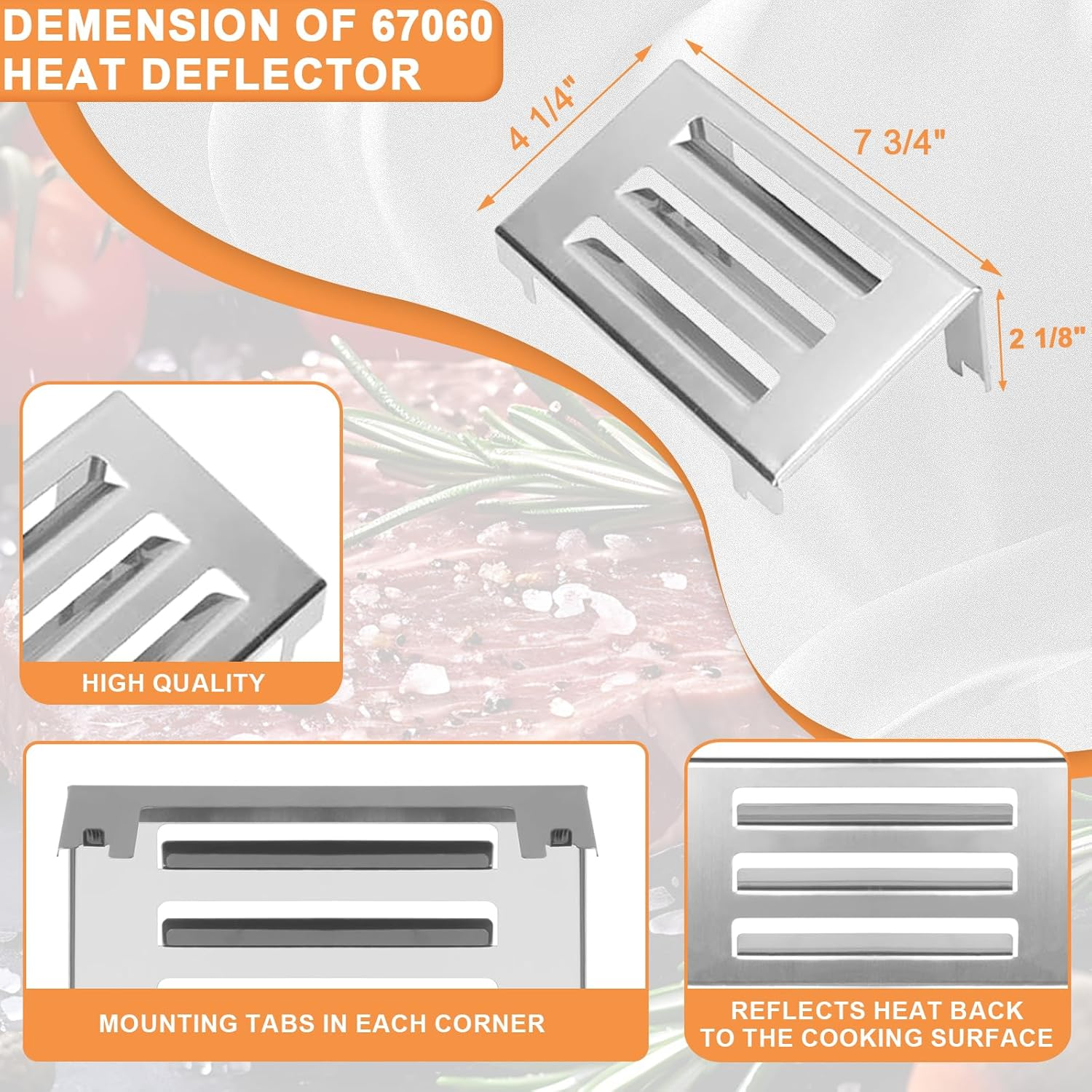 Grill Parts for Weber Spirit 2 Grill Parts GS4 Spirit II 300 SER E310 Replacement Parts for Weber 69797 Flavorizer Bars 67046 7636, 67060 GS4 Heat Deflector, 7638 Grates,67025 69787 67103 Burner Tubes image number 3
