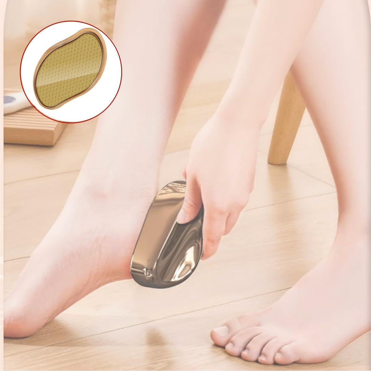Portable Pedicure Tool and Exfoliator, Glass Foot File Callus Remover,Foot Scrubber Shower for Wet and Dry Feet, Foot Scraper for Women or Men