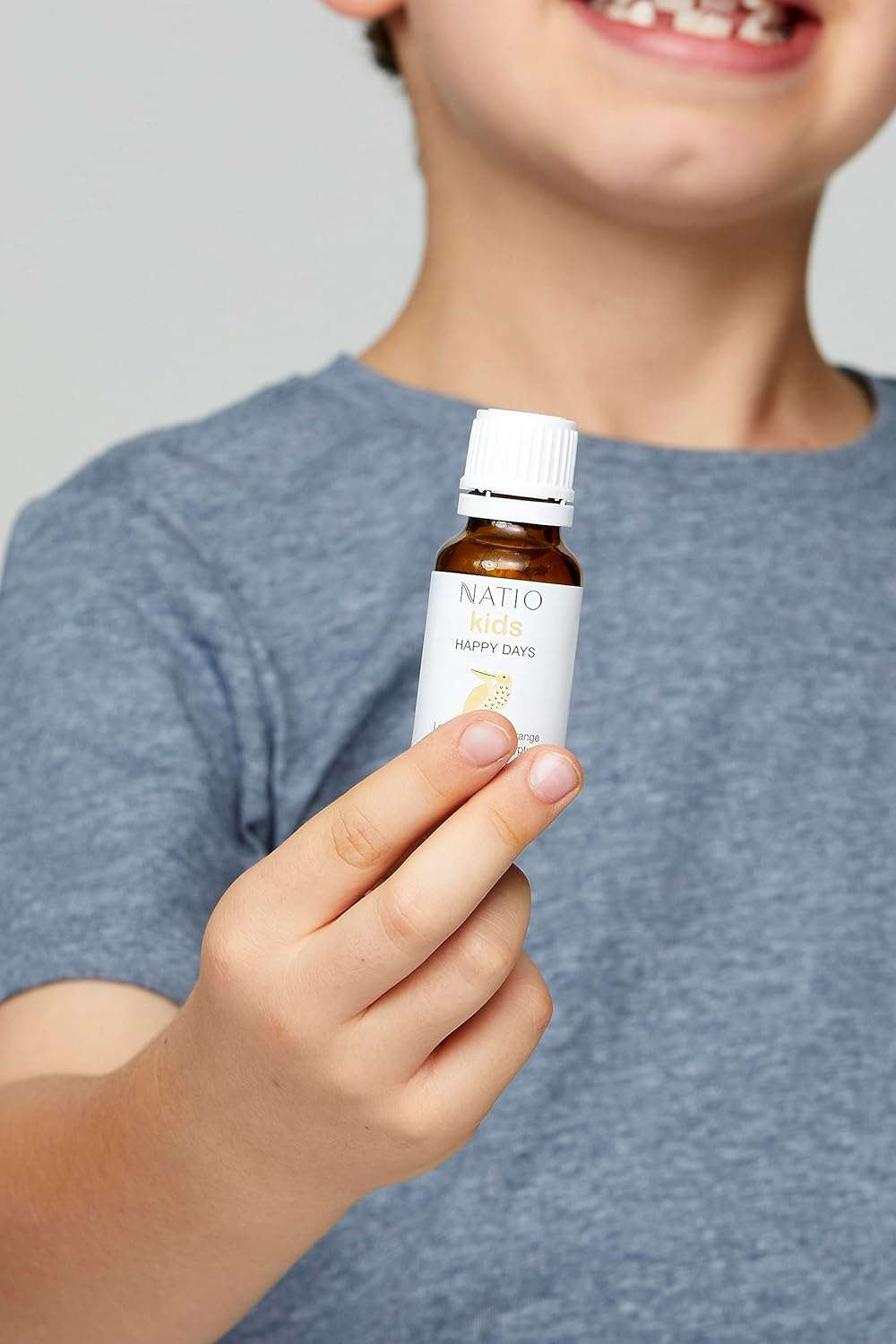 Natio Australia Kids Happy Days Essential Oil Blend 15Ml - Essential Oils Safe for Kids - Lemon, Sweet Orange, Fir Needle & Eucalyptus Pure Essential Oils - Vegan Friendly & Made in Australia image number 4