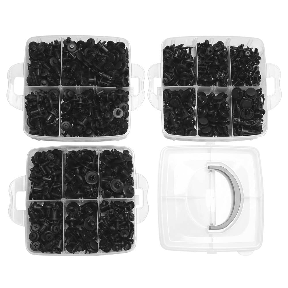 Yotsuba Car Retainer Trim Clips Kit 625Pcs Retainer Clip Removal Tool Fasteners Rivets Repair Car Clips Auto Push Pin Automotive Assortment Kit Door Trim Pane