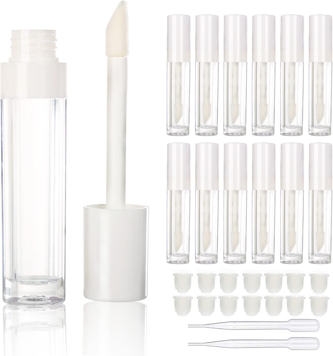 COSIDEA 14 Pcs Empty 8Ml Big Wand Lip Gloss Tube Concealer Tube Packing (White)