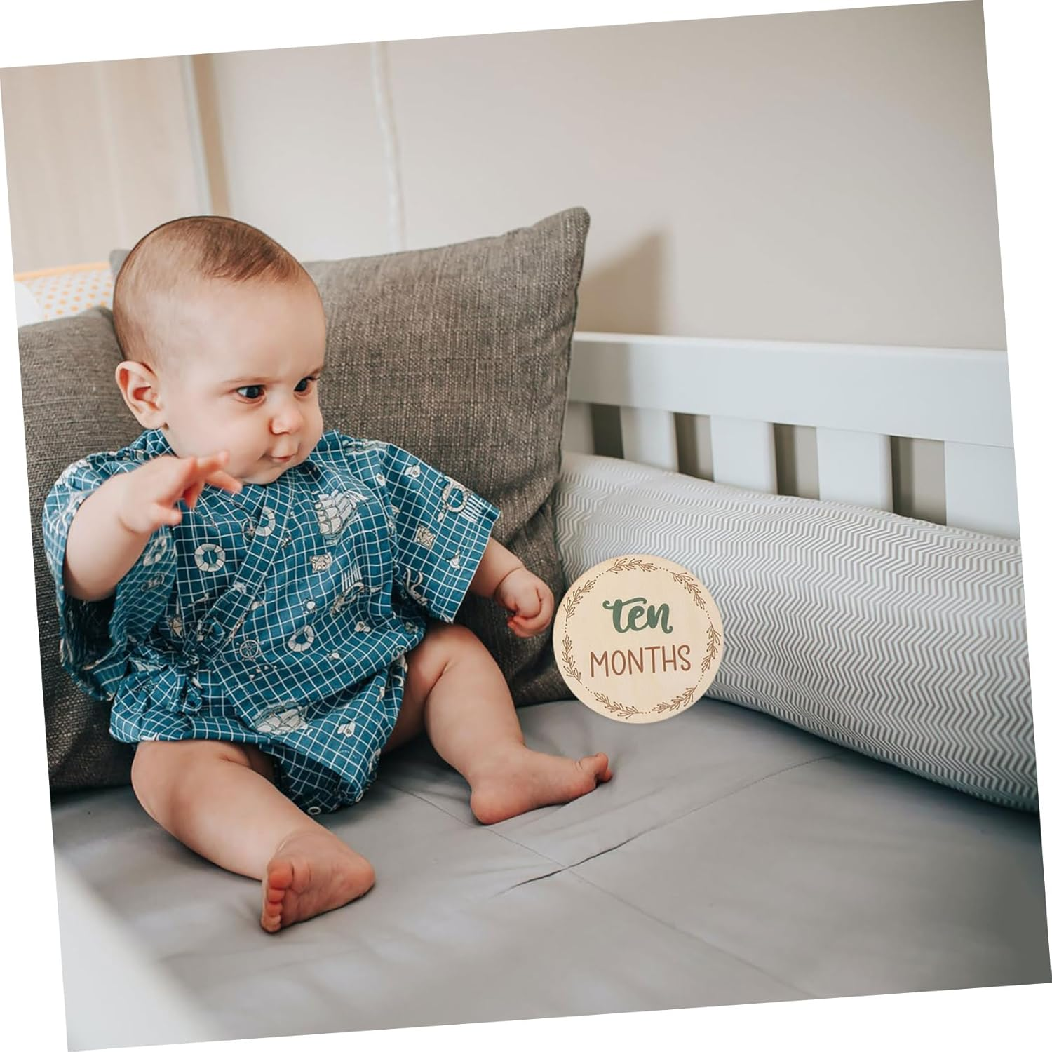 Homoyoyo Wooden Milestone Discs Photo Prop Monthly Milestone Cards Growth Sign Decor image number 5