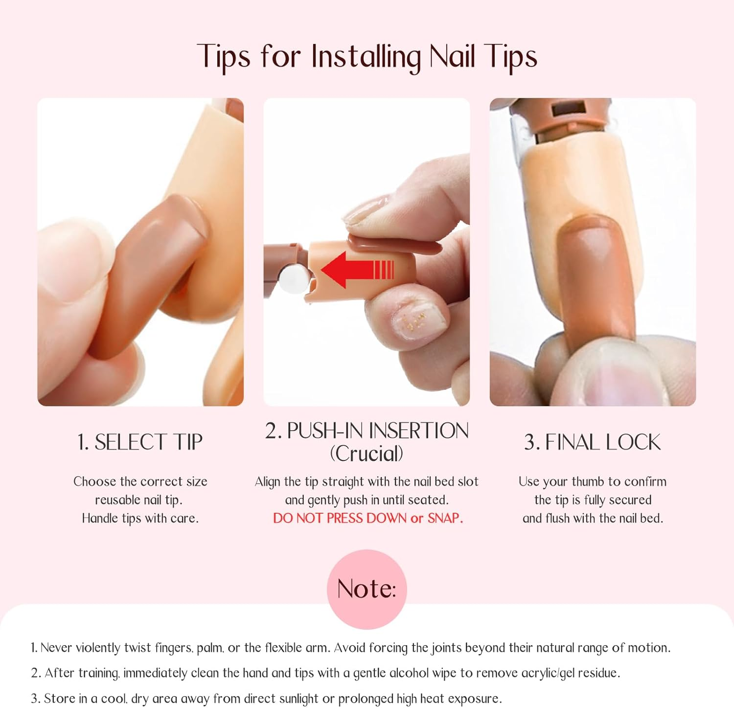 SAVILAND Practice Hand for Acrylic Nails, Flexible Moveable Fake Hands, Manicure Trainng Hand Nail Kit for Beginners, Movable Nail Maniquin Hand with 200PCS Nail Tips, Nail Glues, Brush and Clipper image number 2