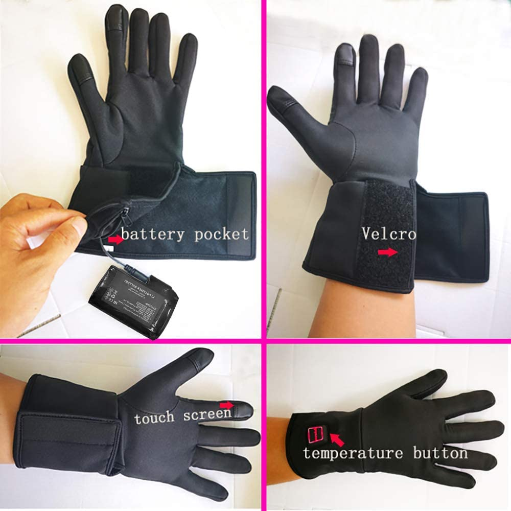 Flexible Electric Heated Gloves, Hand Wear for Arthritis Hands,Ultra-Thin Hand Warmer Gloves Screen Touchable for Driving Riding Climbing Hiking Cycling Outdoor Sports image number 3