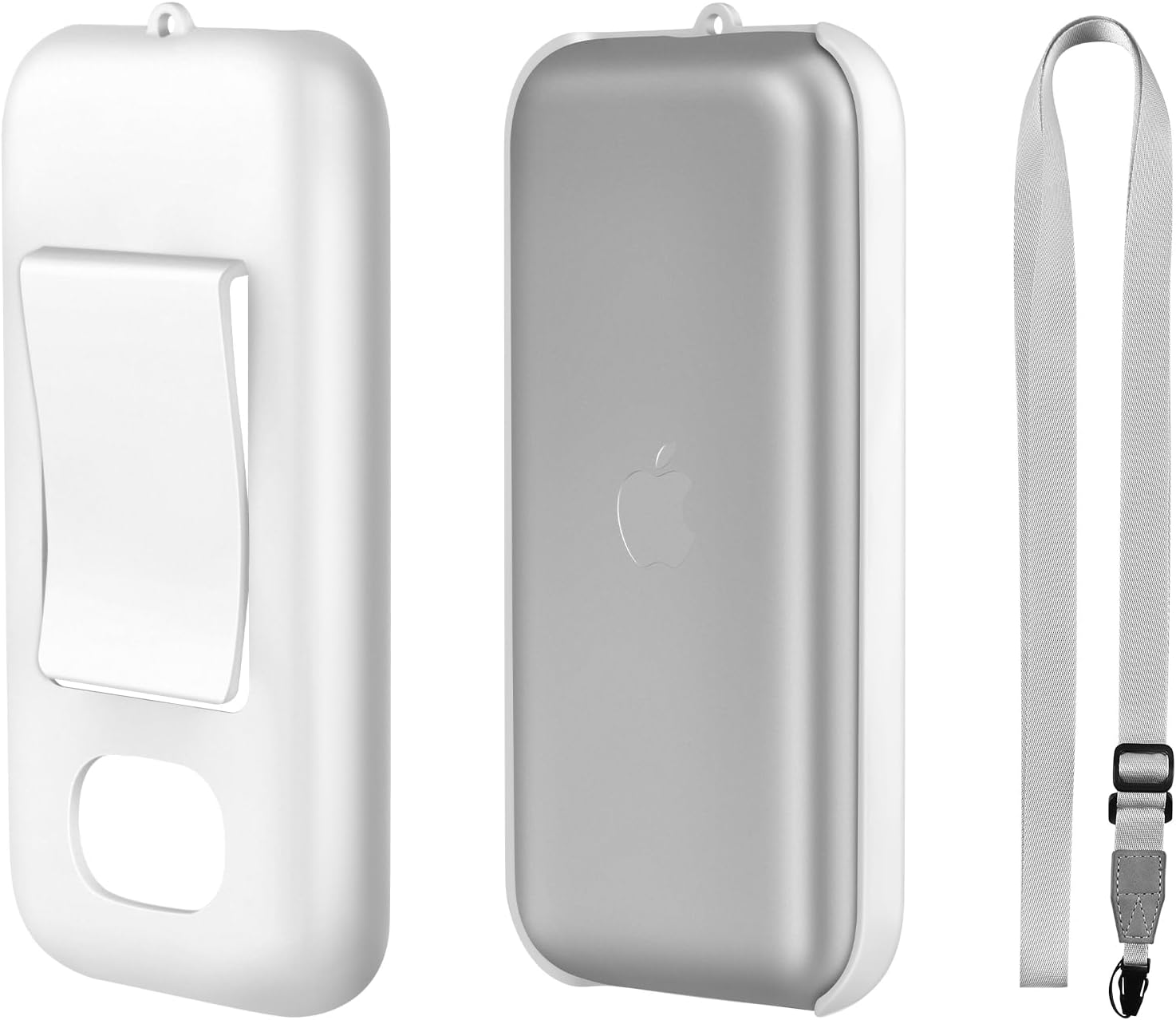 Battery Holder Compatible with Apple Vision Pro, Portable Accessories Battery Case for Vision Pro with Belt Clip and Cross-Body Strap, Apple VR Headset Battery Pack Protective Cover, White image number 1