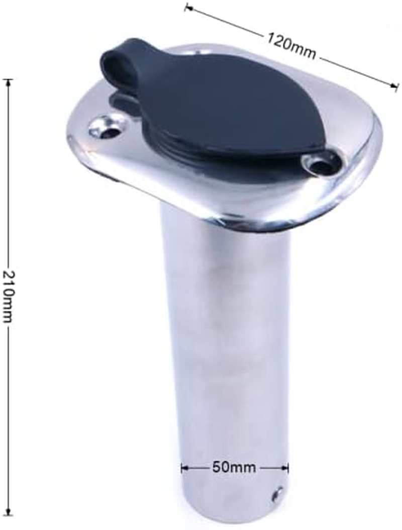 2X ZONADA Heavy Duty Stainless Steel 316 Fishing Rod Holders, Marine Grade, Flush Mount Fishing Rod Pole Holders, 90 Degree