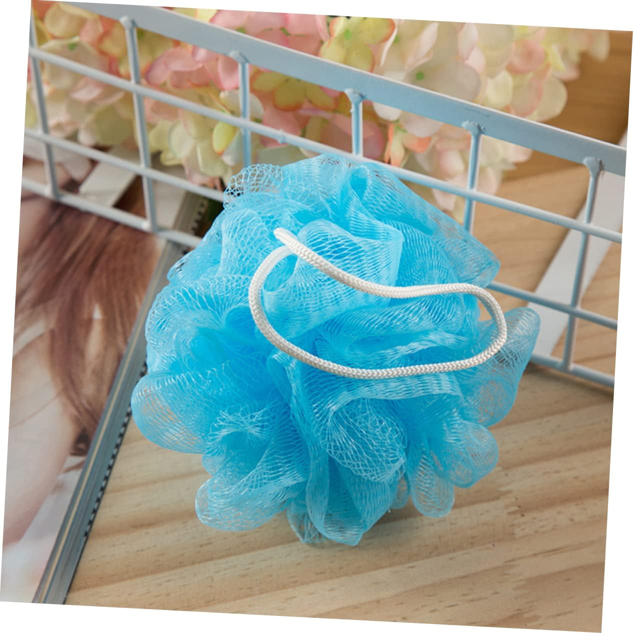 VINTORKY 16Pcs Bath Ball Flower Design Shower Ball Body Scrubber Soft Mesh Bath Accessories image number 4