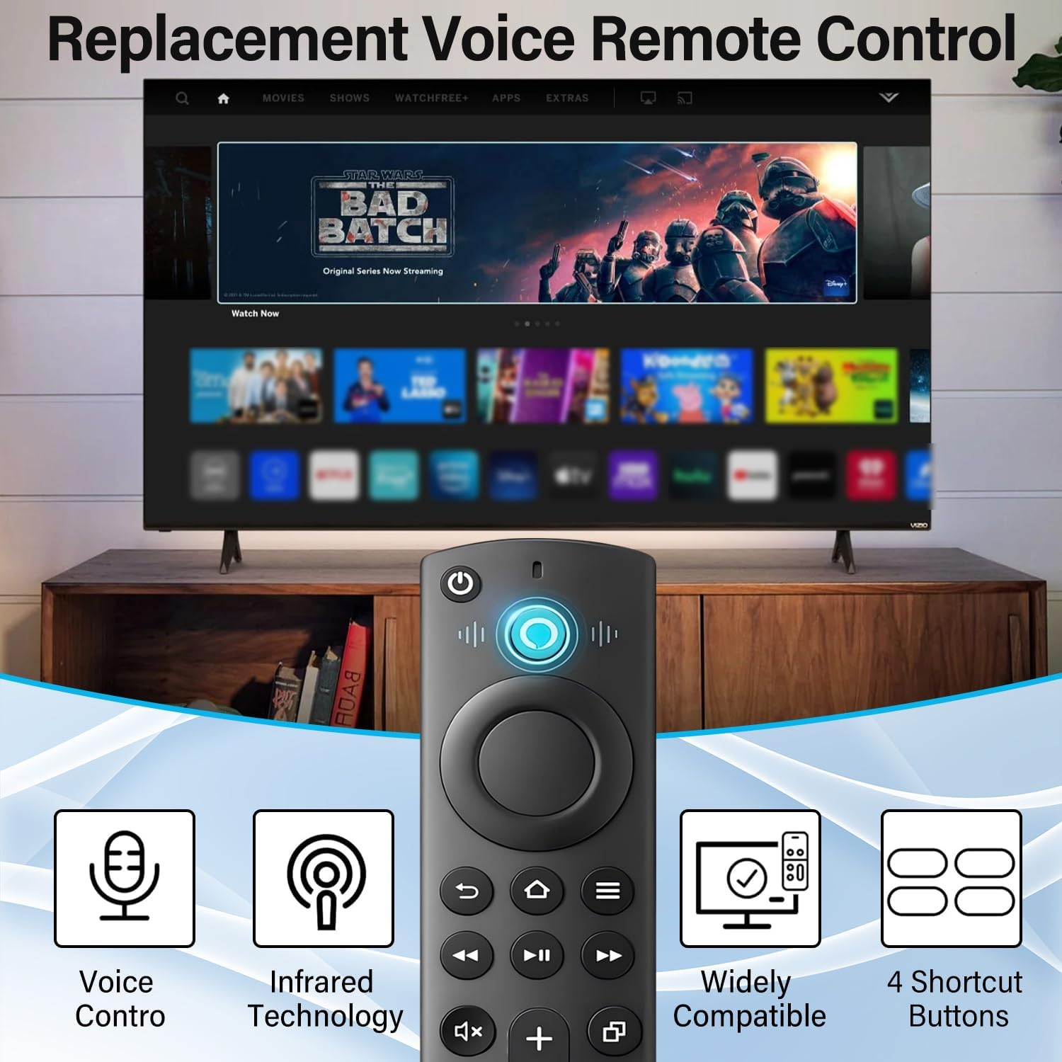 L5B83G Replacement Voice Remote Control for Amazon Fire TV Stick (4K,4K Max,4K Bundle,Lite), TV Cube (2Nd Gen,3Rd Gen) and for Insignia, Toshiba, Pioneer Smart Tvs and Many Other Tvs image number 6