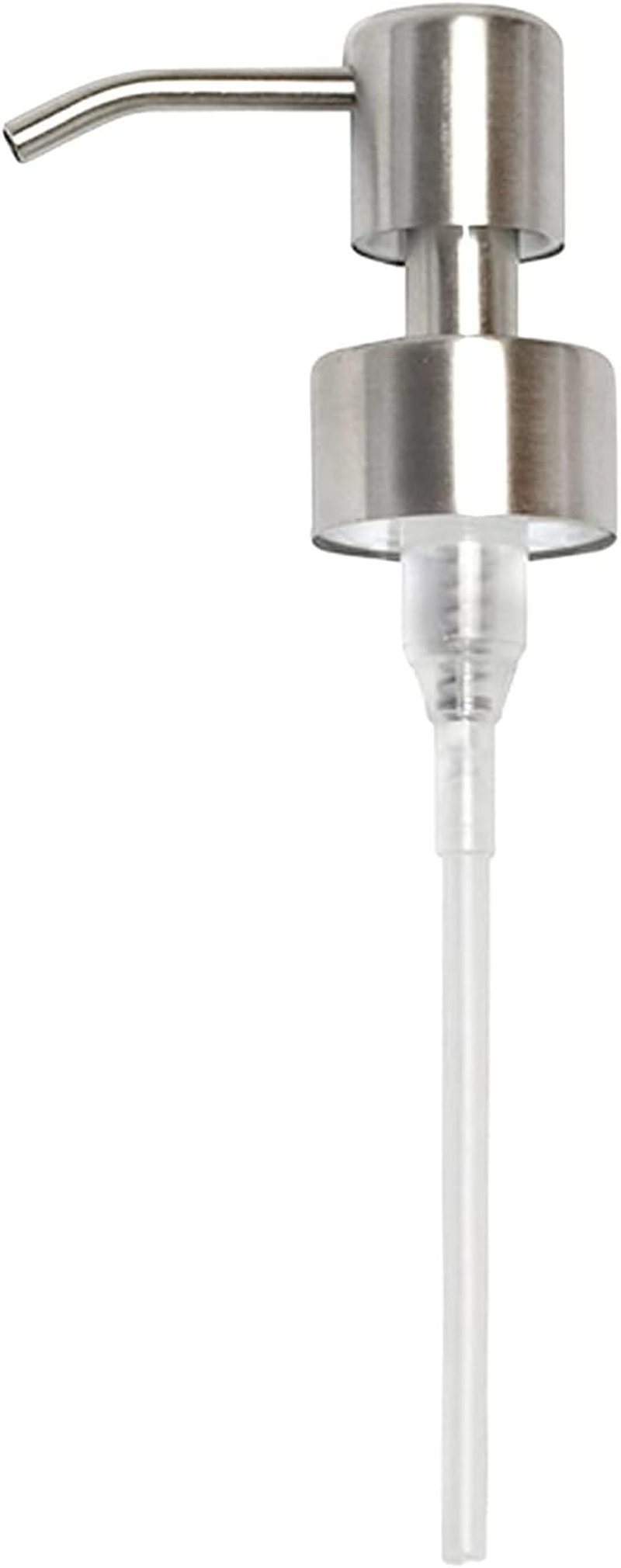 Reusable Soap Dispenser Pump Head 304 Stainless Steel Brushed Finish Pump Head 28/400 (26 Mm - 28Mm) Neck Size Replacement for Kitchen Bathroom (Silver) image number 3