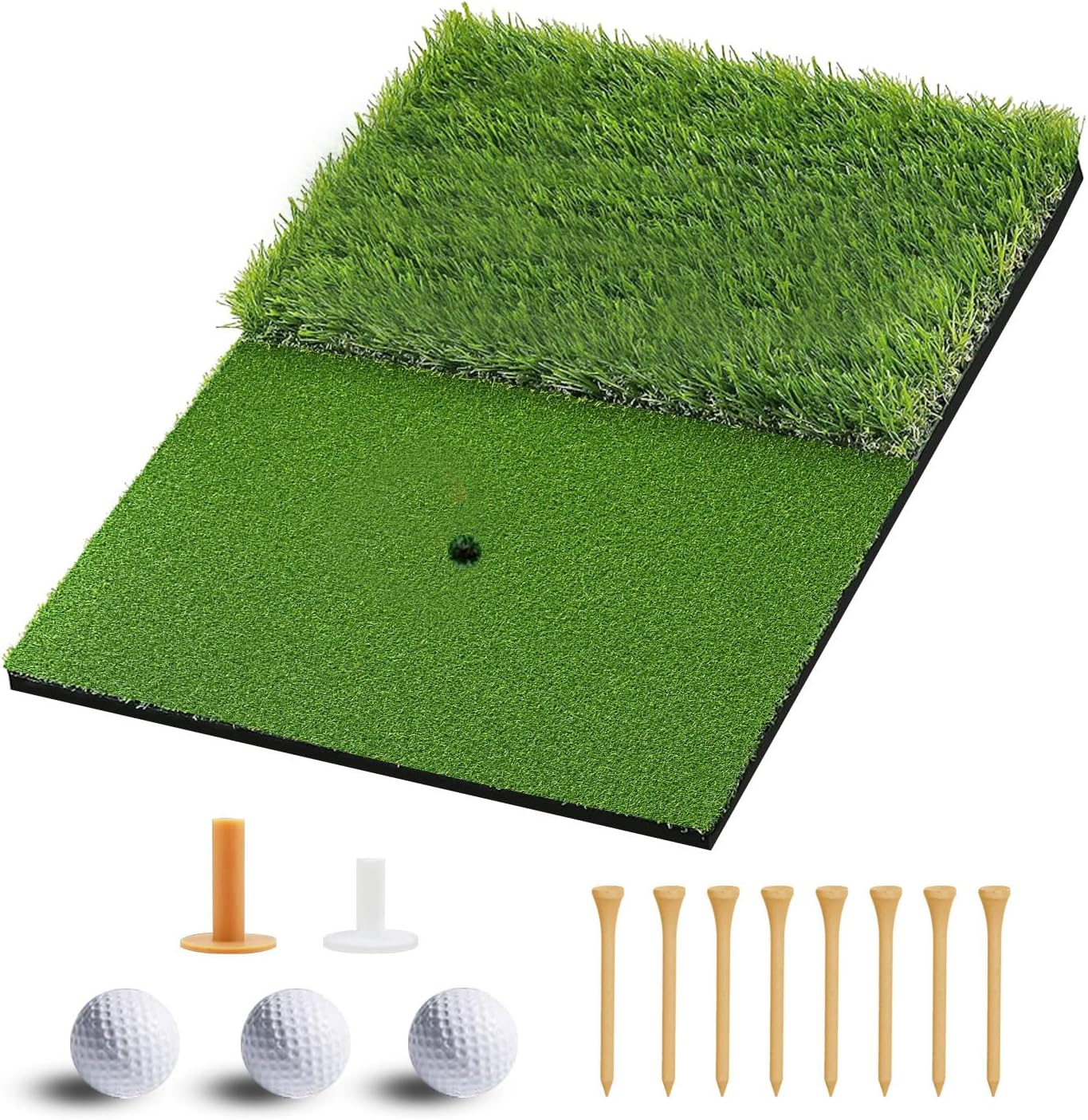 Foldable Golf Hitting Mat-Portable Golf Mat Practice Grass Mat for Indoor/Outdoor with Shock-Absorbing EVA Foam & Realistic Golf Turf Practice Mat for Driving Chipping Putting Golf Simulator, 40X60Cm image number 2
