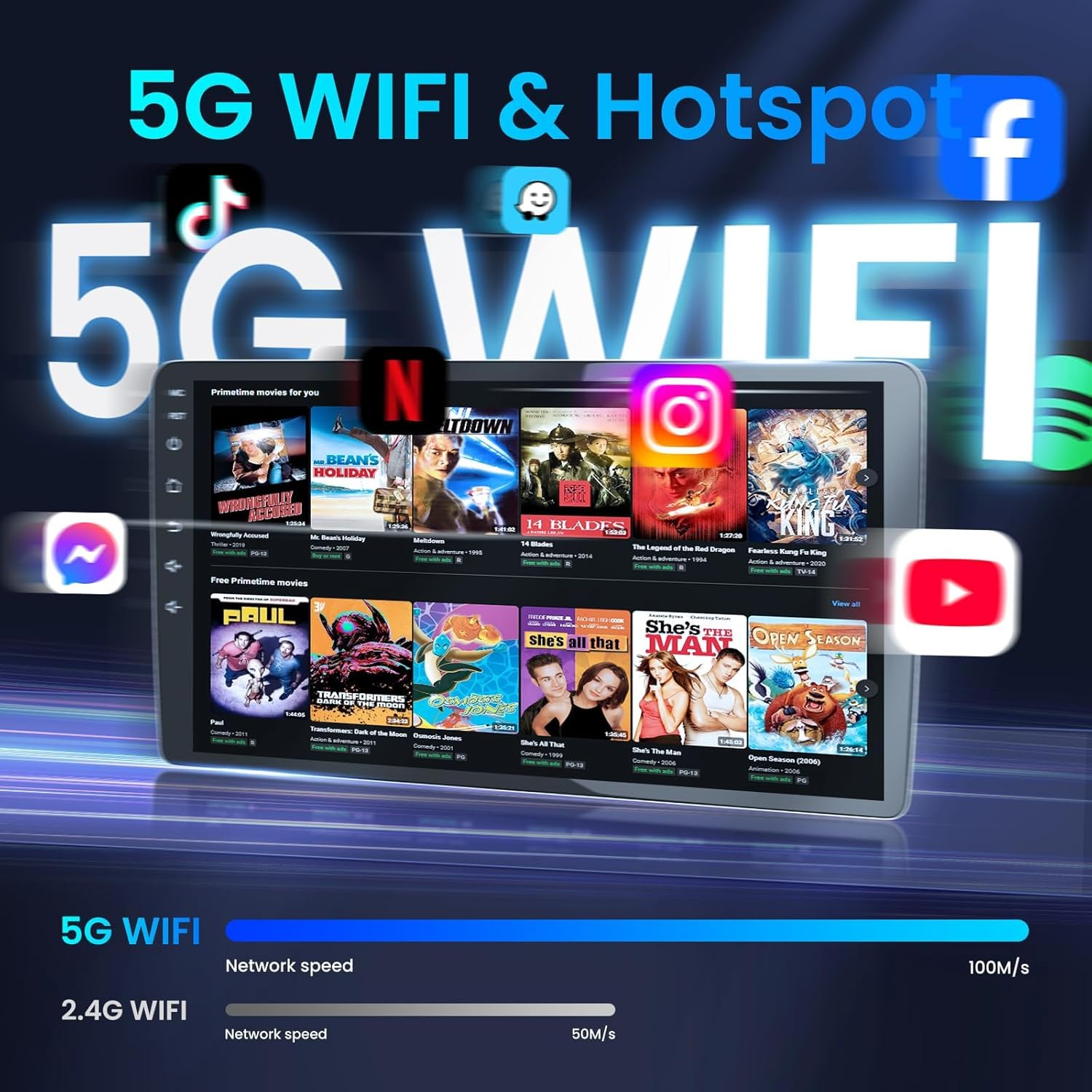 4Core+64Gb ROM Car Radio Stereo for Hyundai Elantra 2011-2013: 5Gwifi 9 Inch 1280 * 800P IPS Touchscreen for Elantra Radio Upgrade with Wireless Carplay/Android Auto Bluetooth Backup Camera GPS FM image number 6