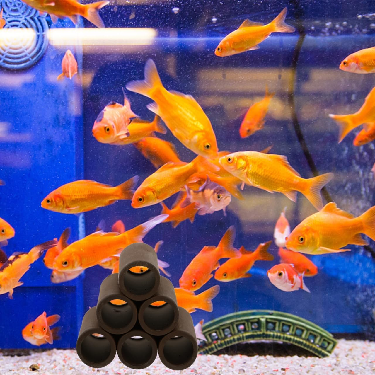 Kisangel Ceramic Fish Tank Caves and Hides Shrimp Cave Hideout Fish Breeding Shelter and Decoration for Freshwater/Marine Aquarium Decorations