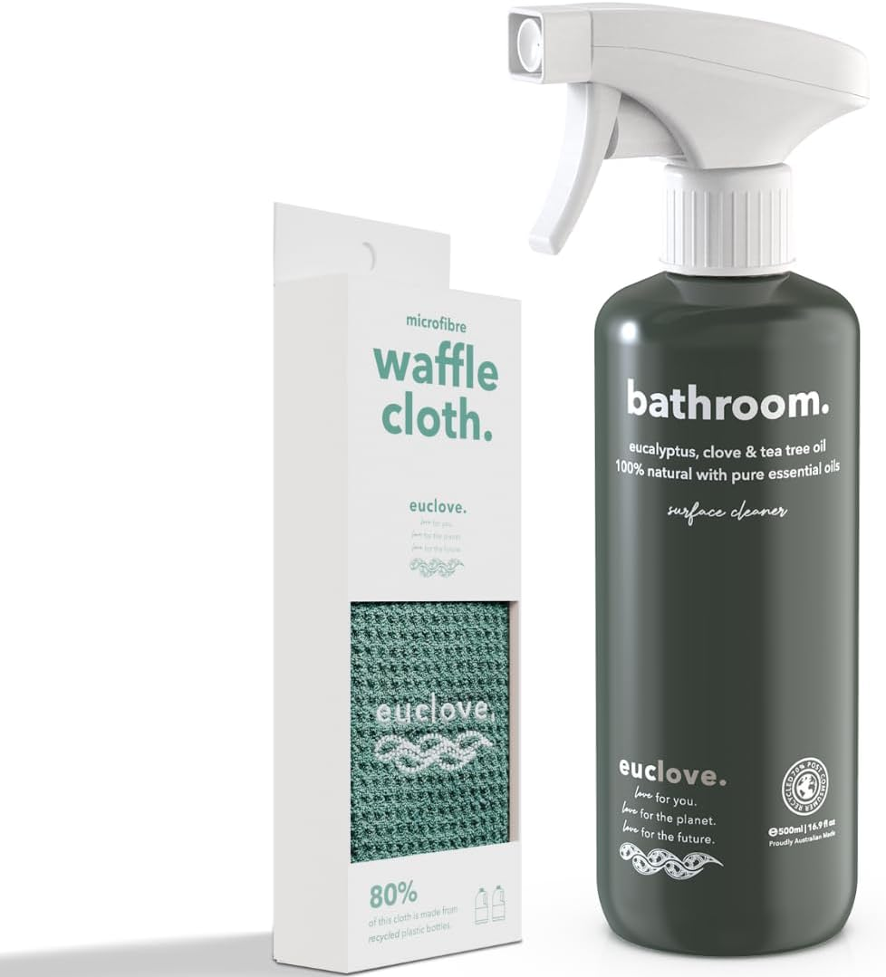 Euclove Bathroom Cleaner & Premium Lint-Free Microfiber Cloth - Multi-Surface Cleaning Solution for Bathrooms image number 4
