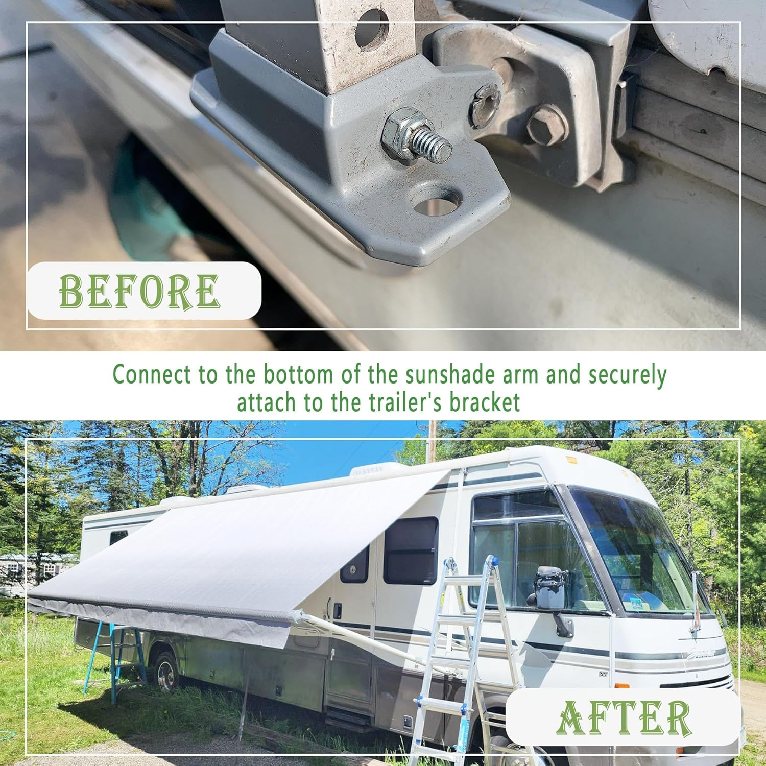 New RV Awning Mounting Brackets Replacement for Dometic 3310811.009M Die-Cast Foot SVC Kit, Awning Bottom Brackets Suit for Dometic A&E 8300 / 8500 / 8700 / 9000 Awnings image number 3
