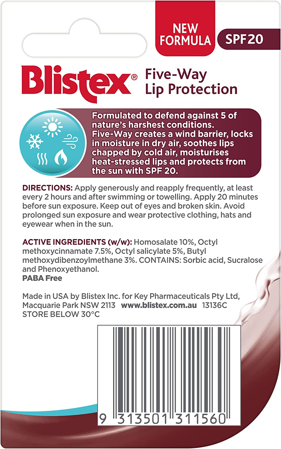 Blistex SPF20 Five-Way Lip Protection 4.25 G image number 1