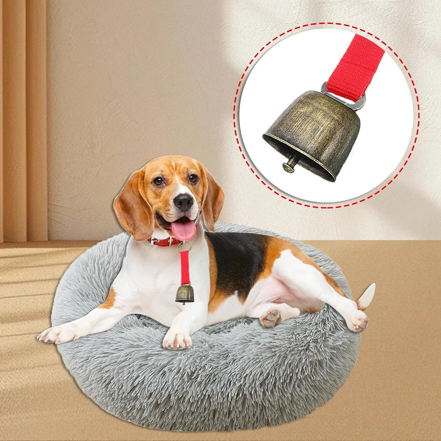 2 Pieces Small Cow Bell for Dog Collar, Loud Bear Bells with Leather Button Strap, Cow Horse, Sheep Willow Copper Bells, Pet Brass Bells Tracker Noisemaker, Bronze Bell for Crafts - Green image number 6