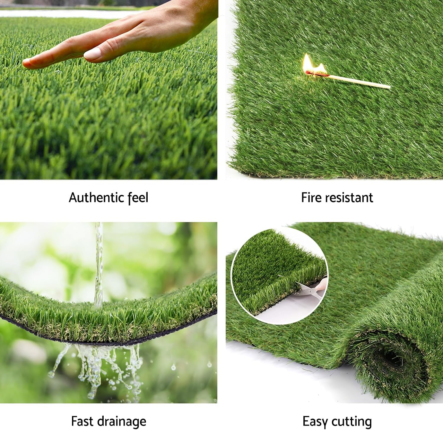 Primeturf Artificial Grass Synthetic Fake Lawn Turf 2Mx5M Plant 4-Coloured 30Mm image number 6