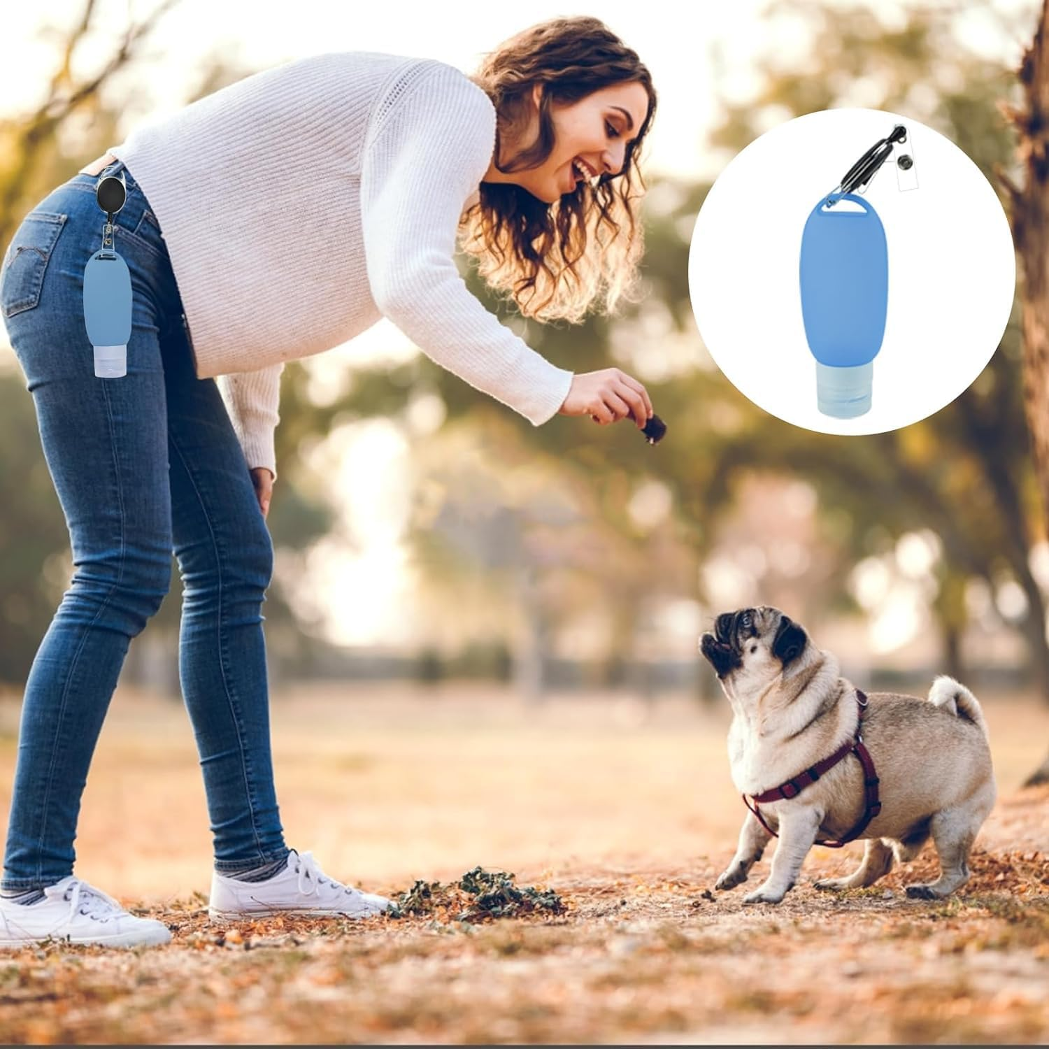 Meglob Pack of 2 90 Ml Food Tube for Filling Dog Wet Food Silicone Travel Bottles with Telescopic Buckle, Fillable Tubes for Dogs Reusable Food Tube Dog Food Tube Dog Tube for Pets image number 2