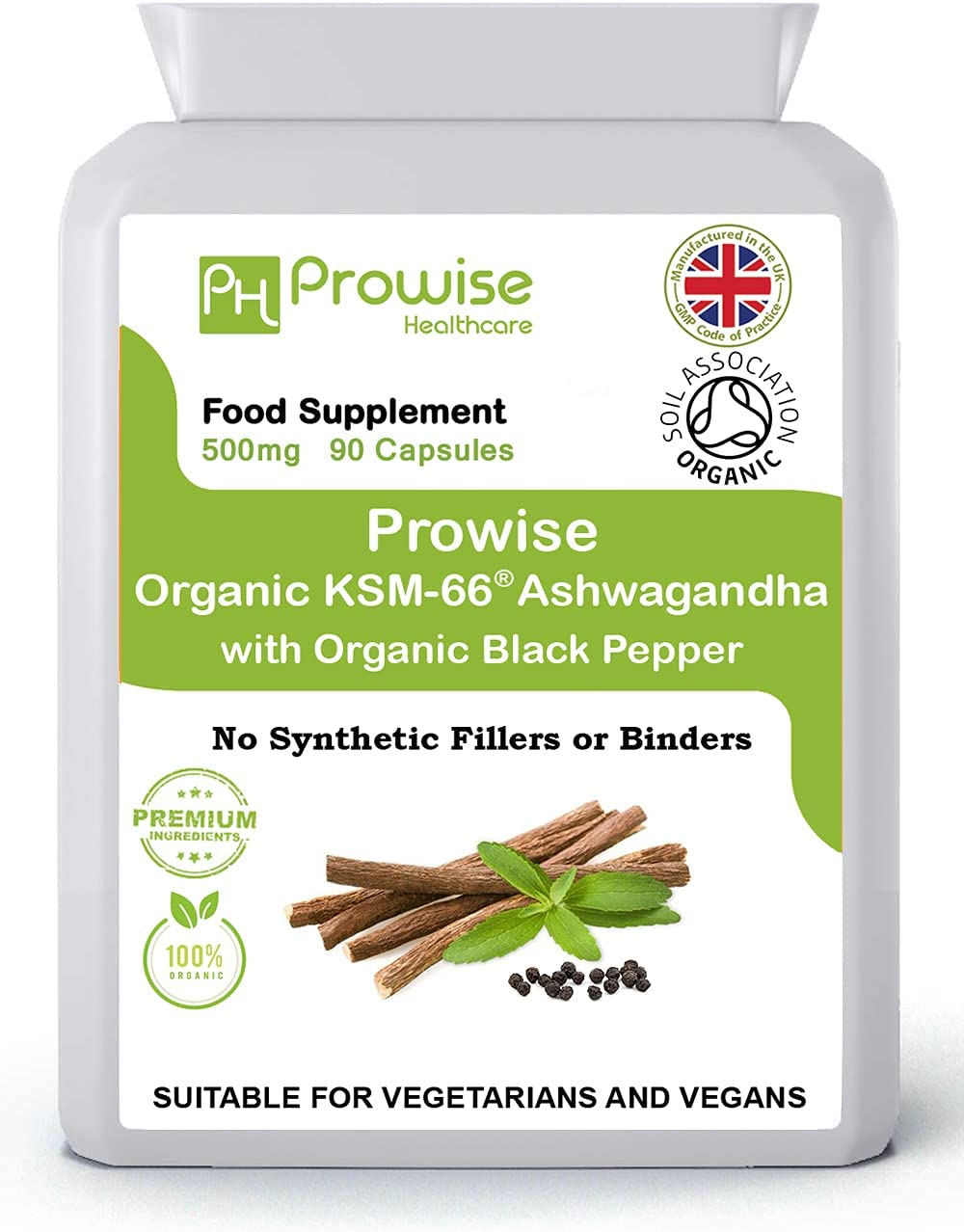 KSM-66 Ashwagandha with Organic Black Pepper 500Mg 90 Capsules | Certified Ashwagandha KSM-66 100% Natural Supplement | Ayurveda Formula &ndash; UK Manufactured | GMP Standards by Prowise Healthcare image number 5
