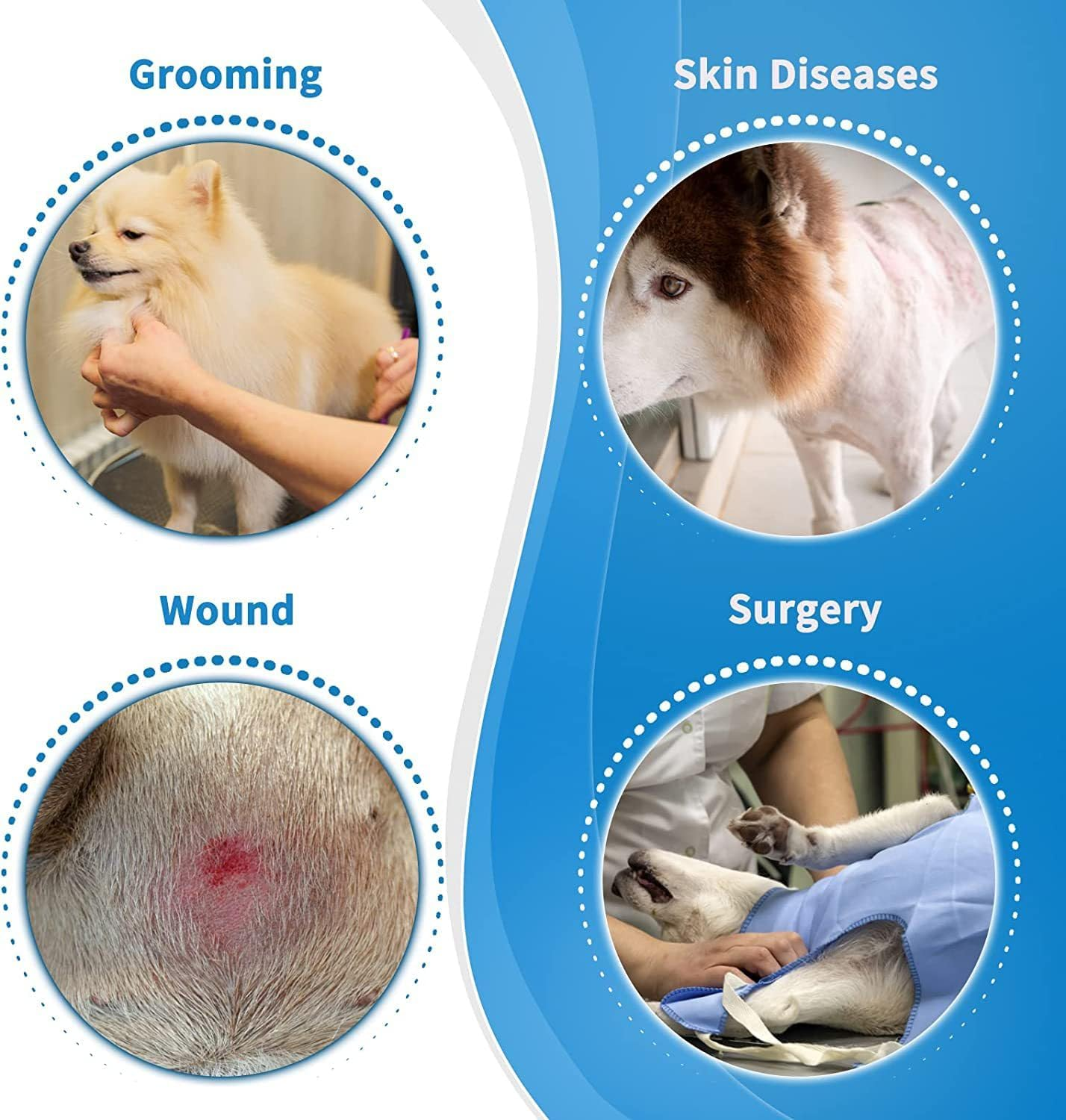 MJIYSGS Dog Cones after Surgery Soft, Adjustable Dog Surgery Collar, Recovery Collars for Dogs, Cat Donut Collar (Blue, Xl(47-53Cm)) image number 6